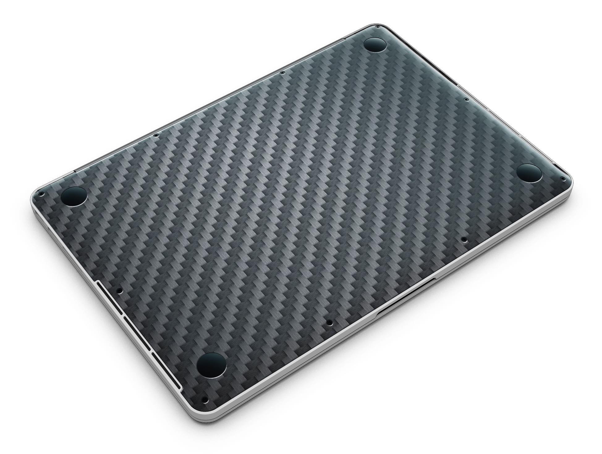 Carbon Fiber Texture skin applied to a MacBook Pro with Retina Display, showcasing a sleek and stylish design.
