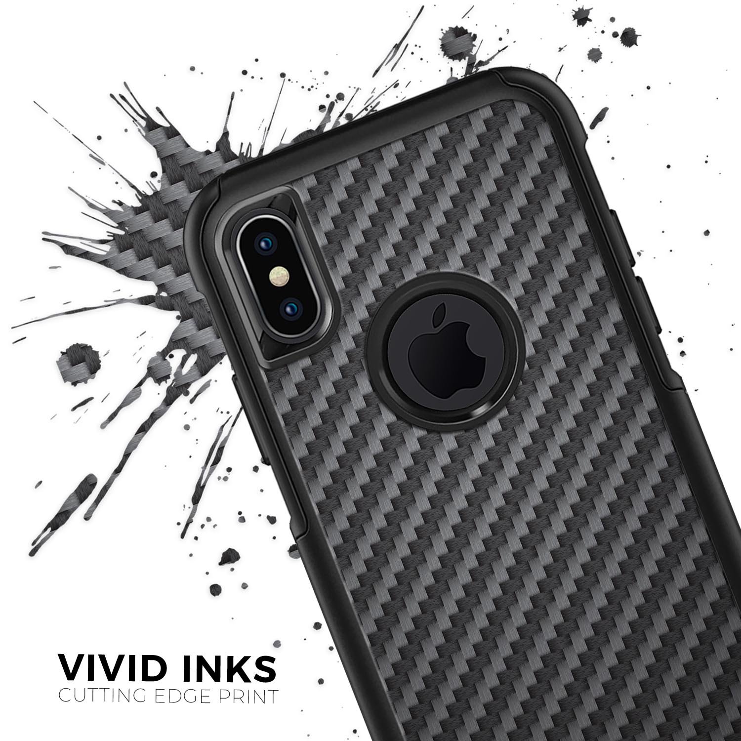 Carbon Fiber Texture Skin Kit for iPhone OtterBox Cases, showcasing its sleek design and premium quality.