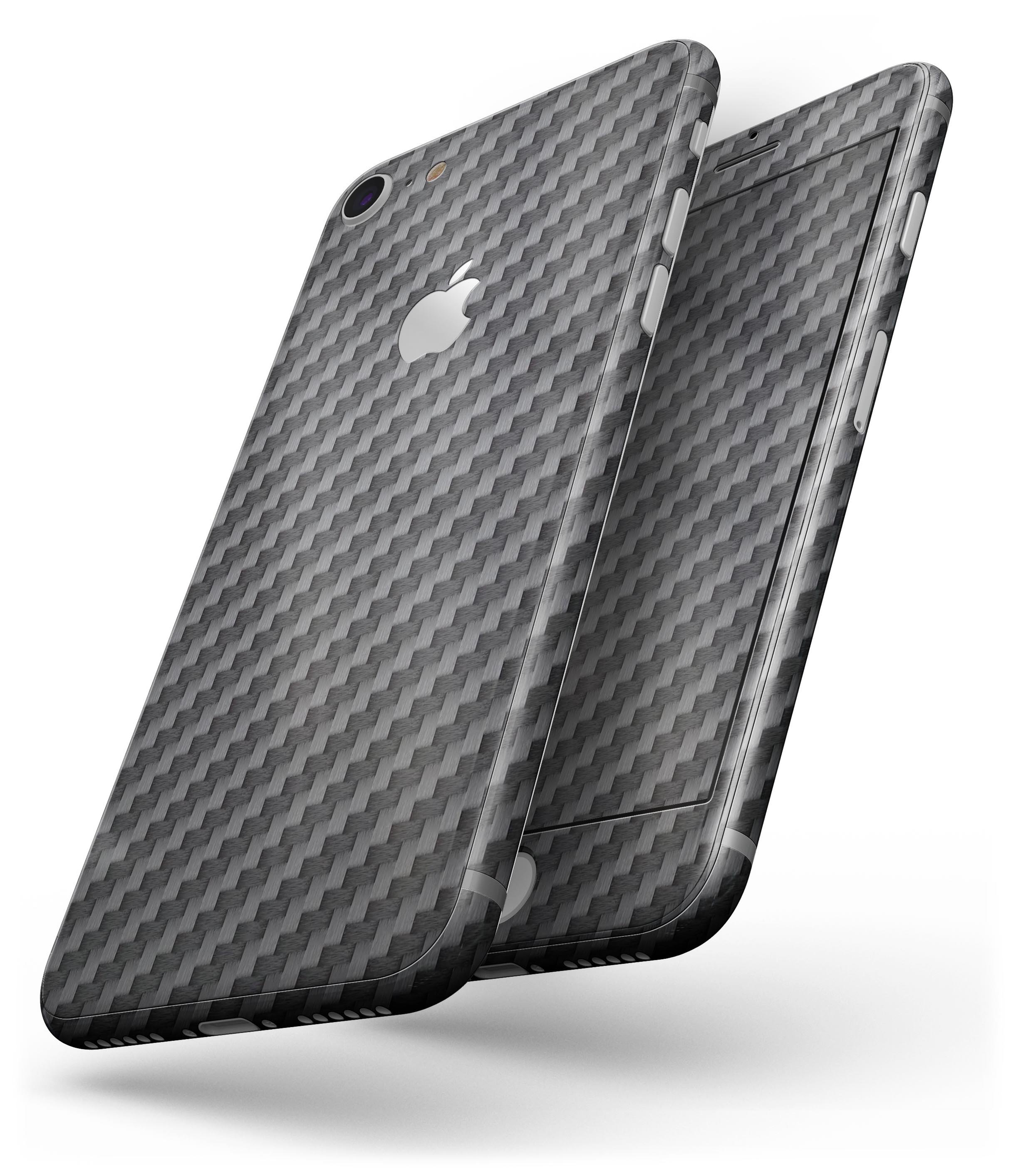 Carbon Fiber Texture Skin-kit for iPhone 8 and 8 Plus, showcasing sleek design and premium vinyl material.