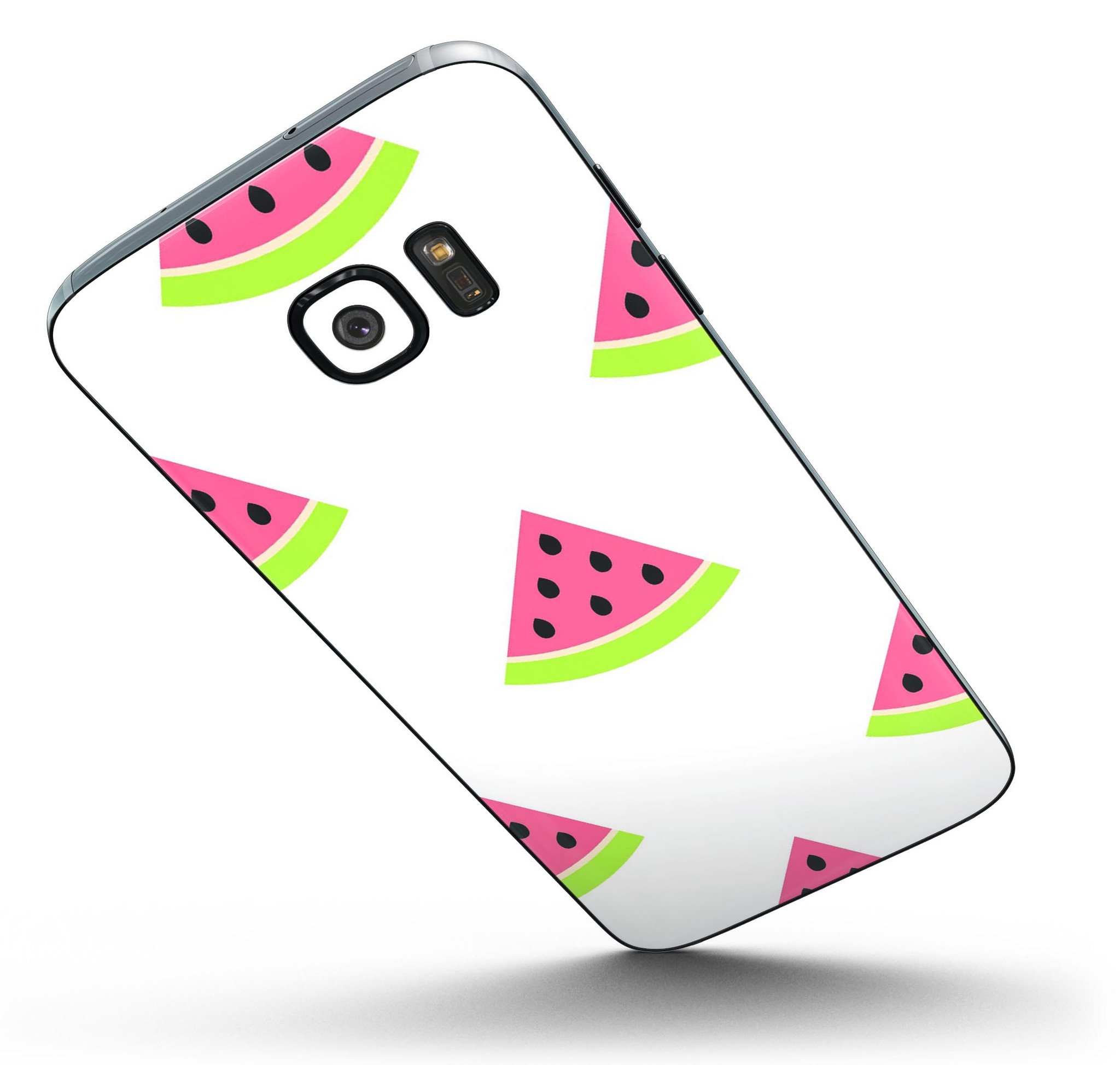 Cartoon Watermelon Pattern skin for Samsung Galaxy S7 and S7 Edge, showcasing vibrant colors and a playful design.