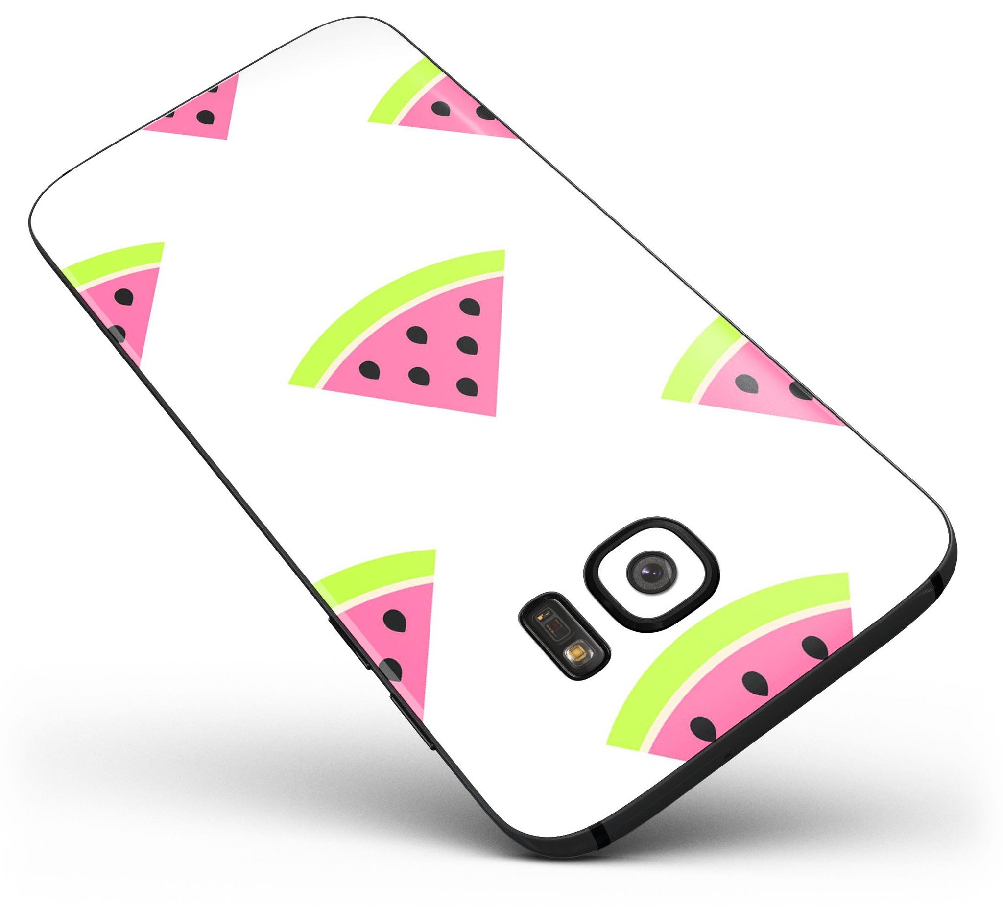 Cartoon Watermelon Pattern skin for Samsung Galaxy S7 and S7 Edge, showcasing vibrant colors and a playful design.
