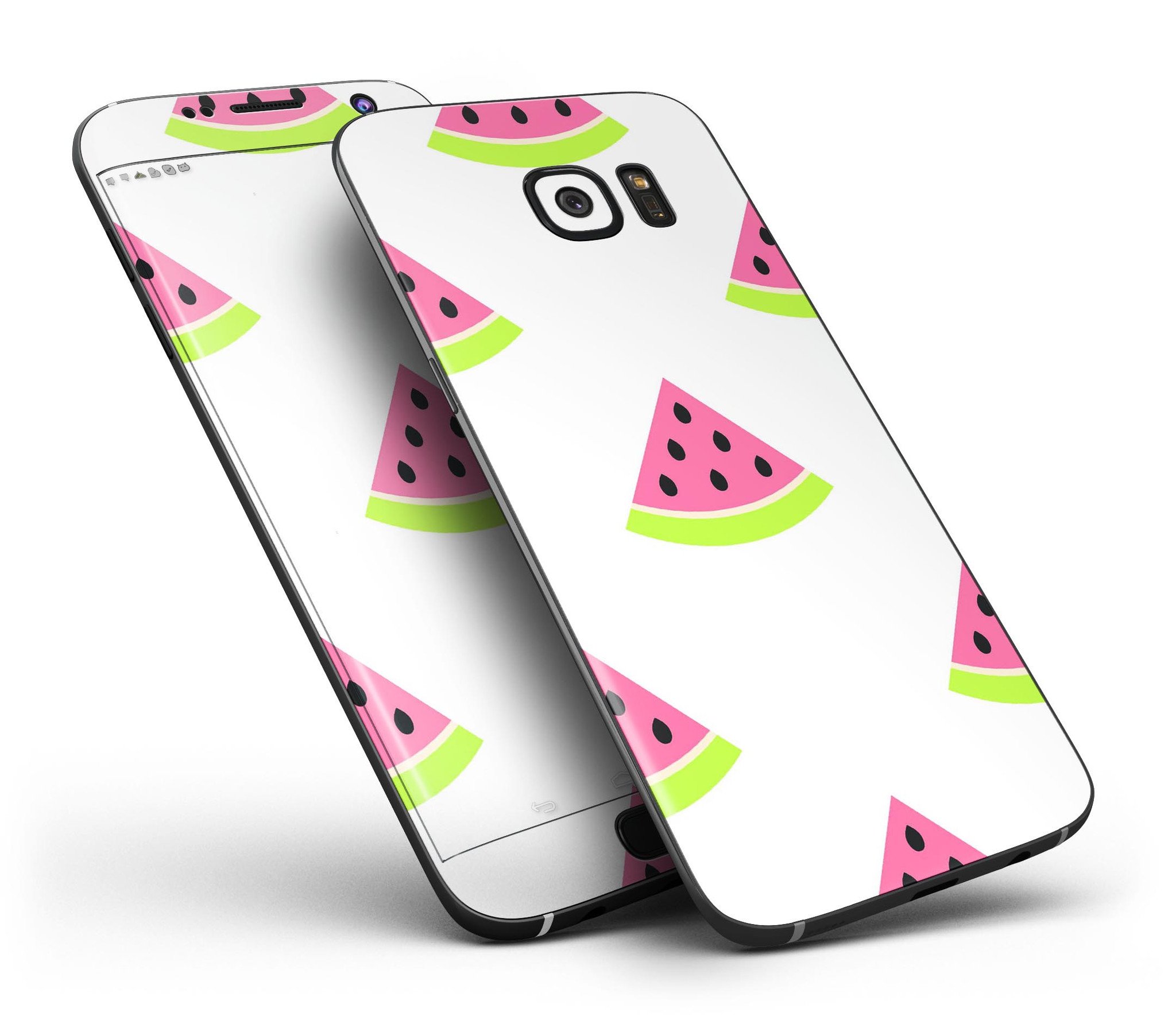 Cartoon Watermelon Pattern skin for Samsung Galaxy S7 and S7 Edge, showcasing vibrant colors and a playful design.