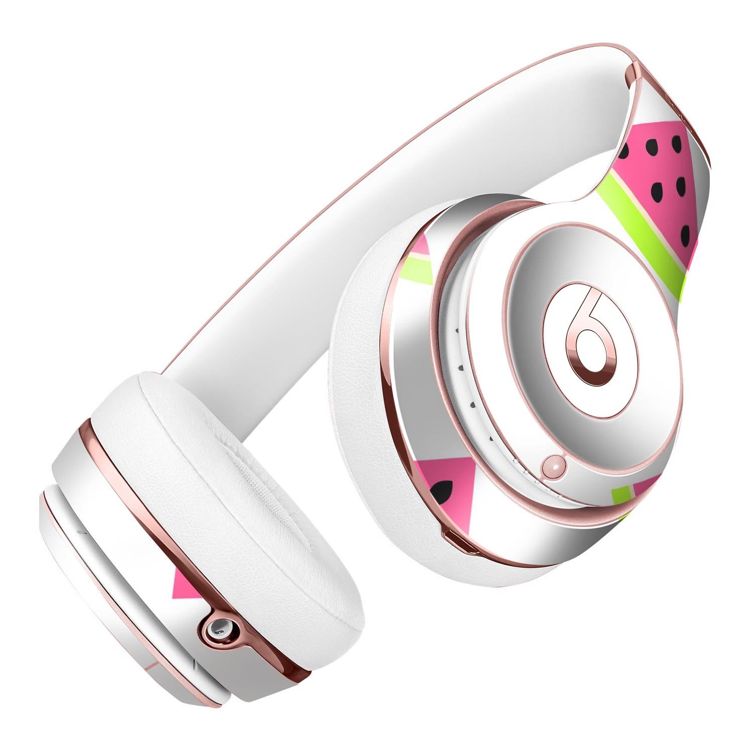 Cartoon Watermelon Pattern Skin Kit for Beats by Dre Solo 3 Wireless Headphones, showcasing vibrant colors and unique design.