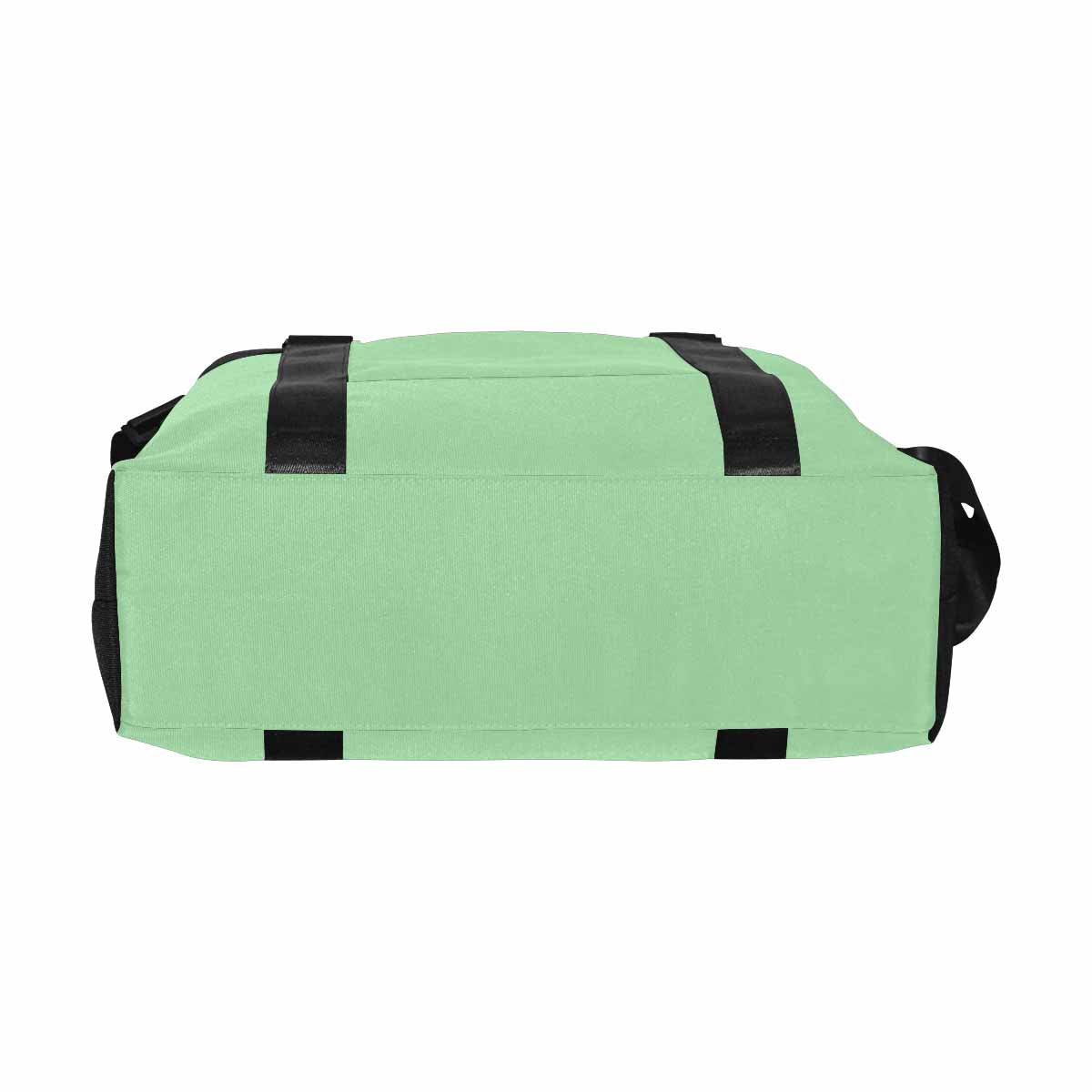 Celadon Green Duffel Bag showcasing its large size and durable oxford fabric, perfect for travel.
