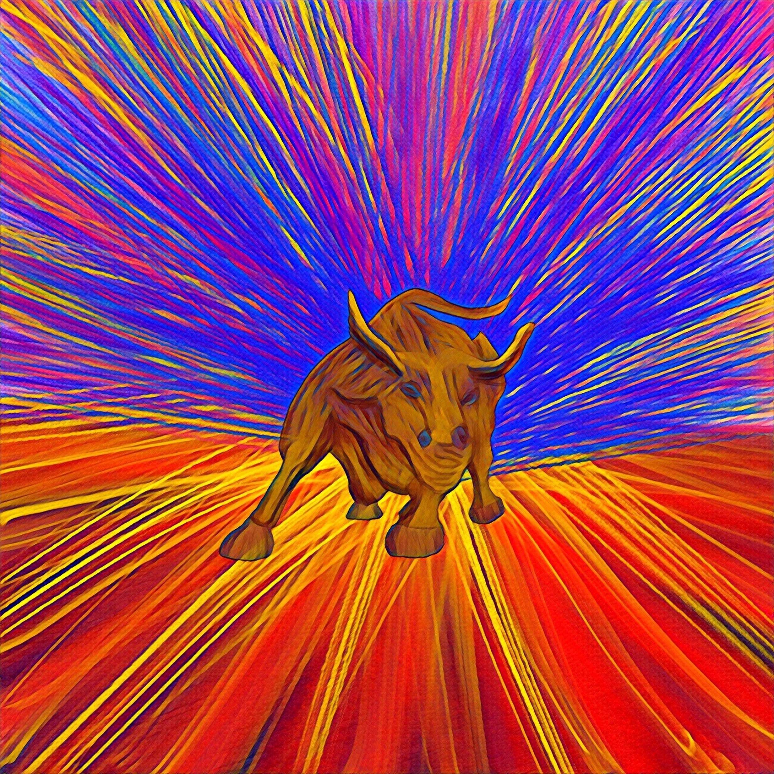 A vibrant blue and orange pocket square featuring a bold design, symbolizing optimism and resilience, perfect for any gentleman's attire.