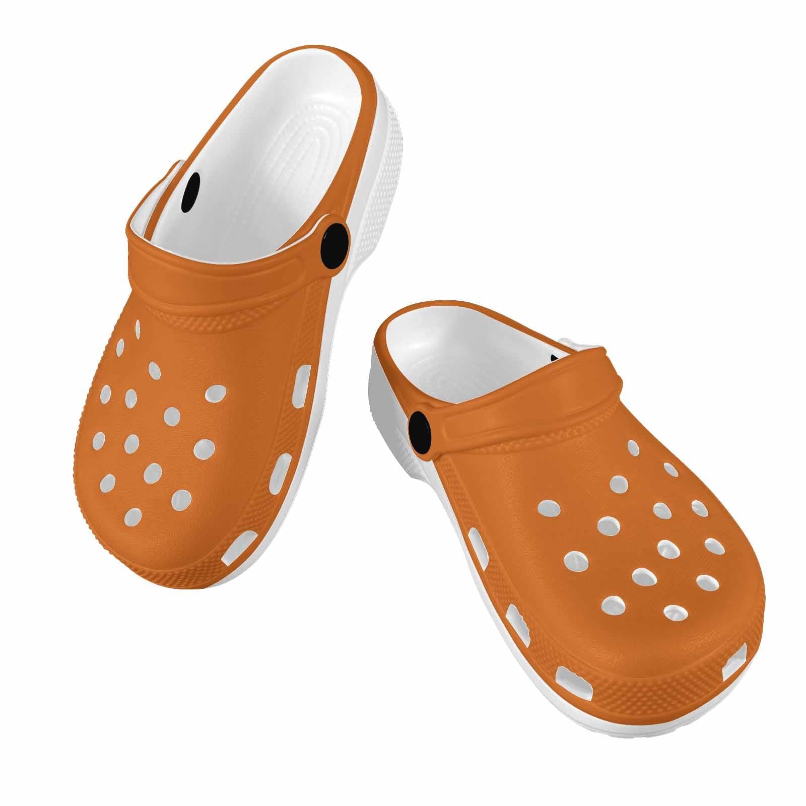 Cinnamon brown clogs designed for youth, featuring a slip-on design and cushioned sole for comfort and support.