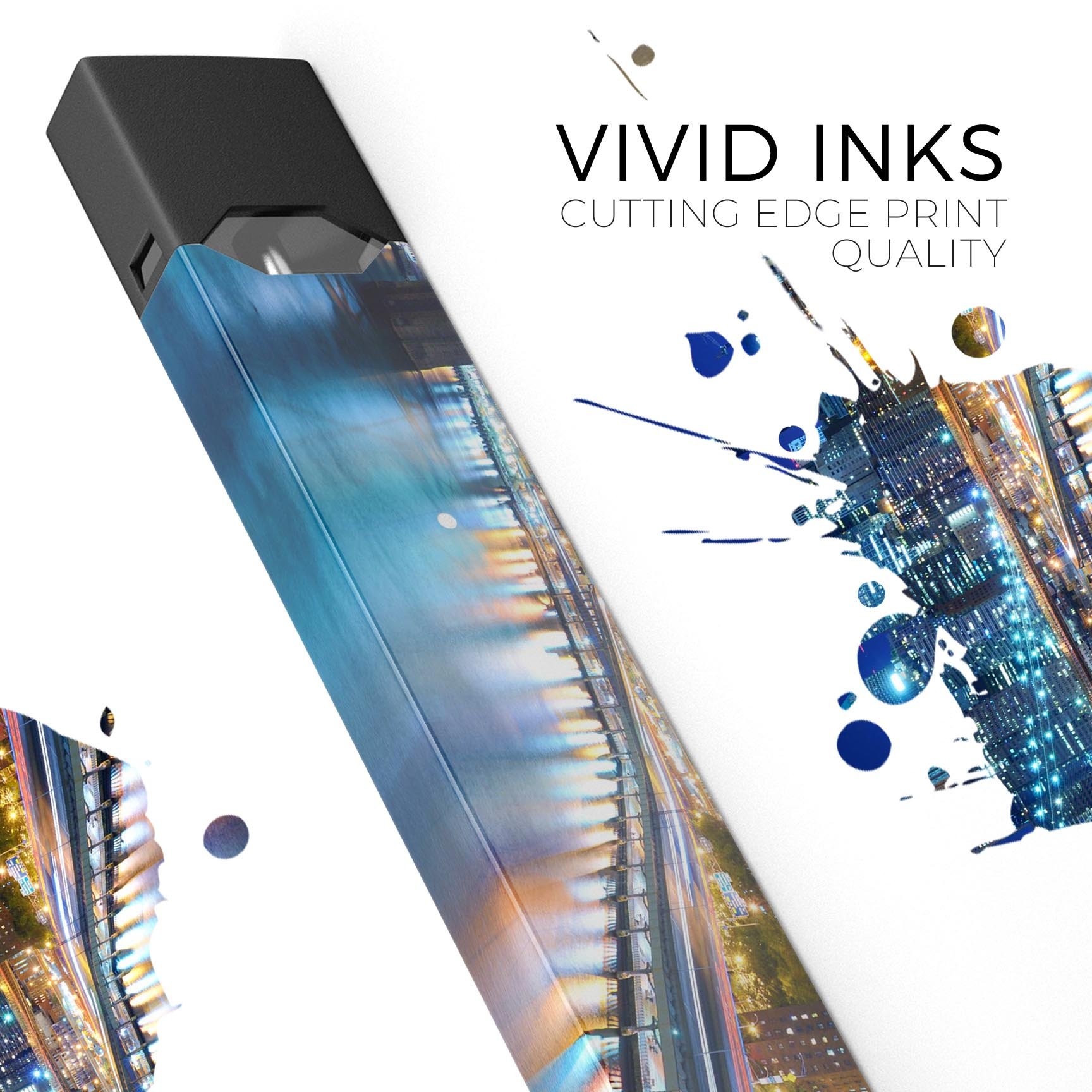 CityLife Blur premium decal skin-wrap sticker designed for JUUL vaping device, showcasing vibrant design and protective features.