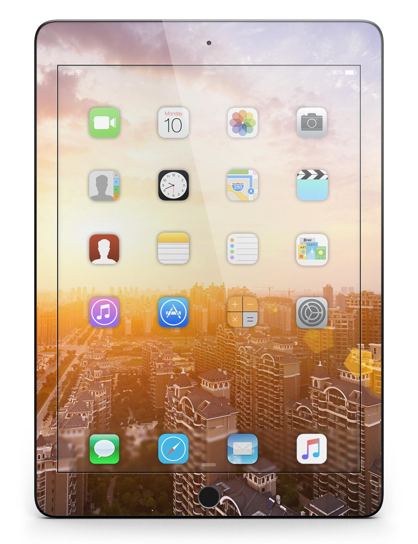 Cityscape at Sunset Full Body Skin for iPad Pro, showcasing vibrant colors and a sleek design that fits perfectly on the device.