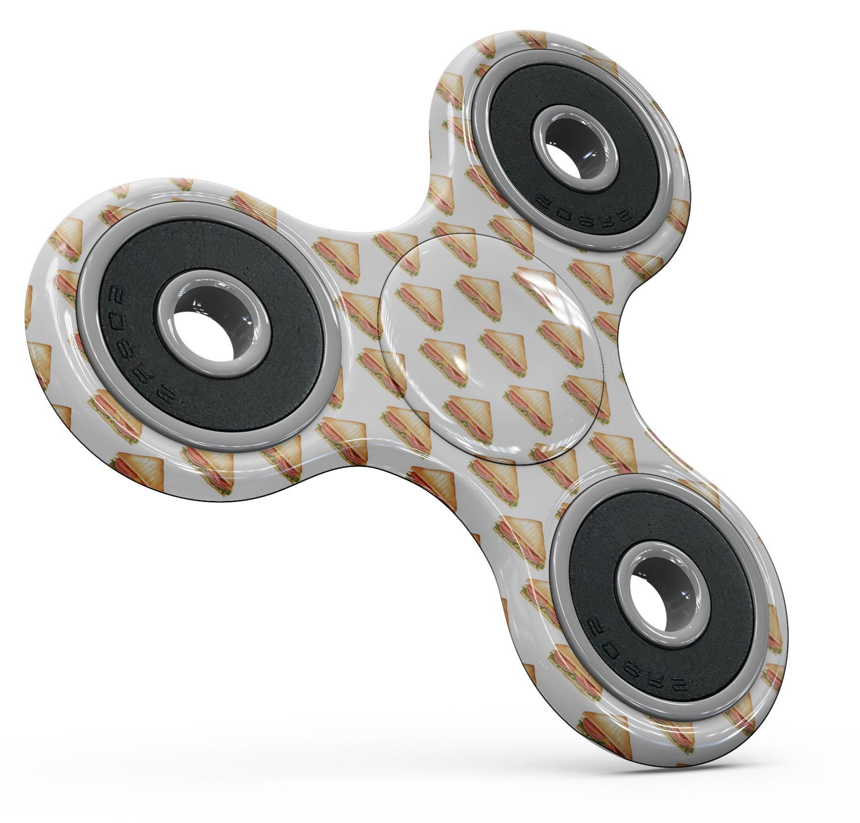 Clubhouse Ham Sandwich Full-Body Fidget Spinner Skin-Kit showcasing vibrant design and premium vinyl material.