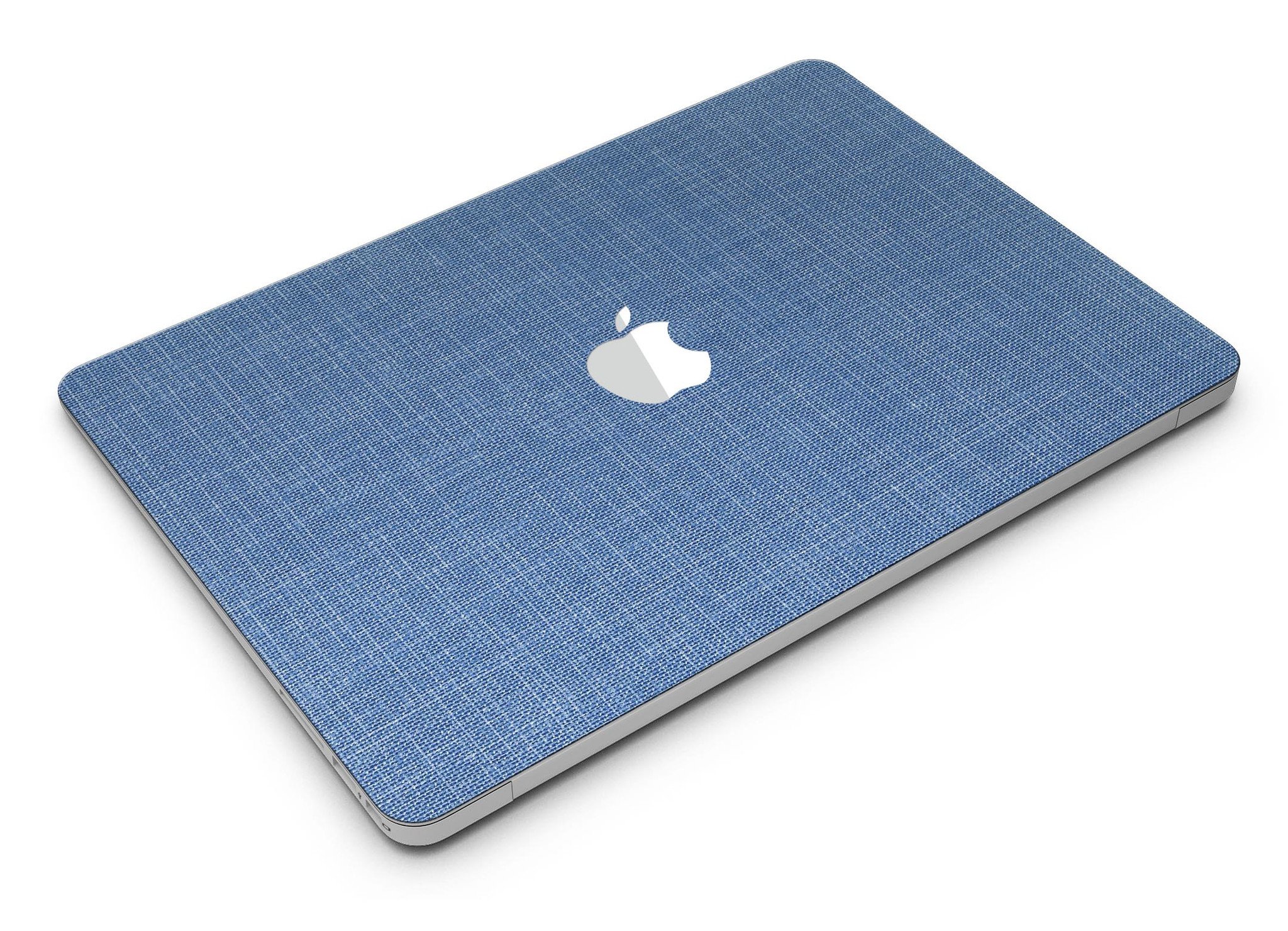 Cobalt Scratched Fabric Surface MacBook Air Skin Kit showcasing a stylish design with a textured finish, perfect for protecting and personalizing your device.