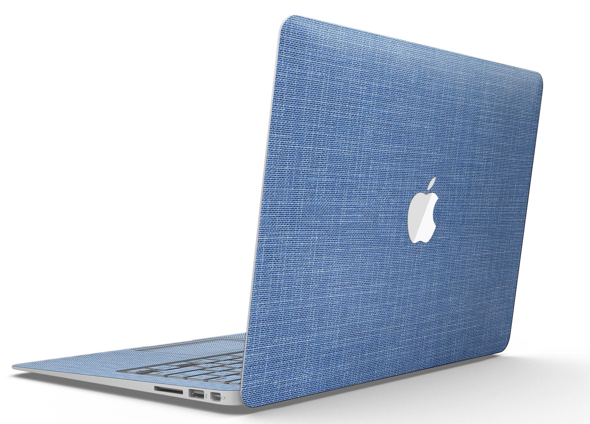 Cobalt Scratched Fabric Surface MacBook Air Skin Kit showcasing a stylish design with a textured finish, perfect for protecting and personalizing your device.