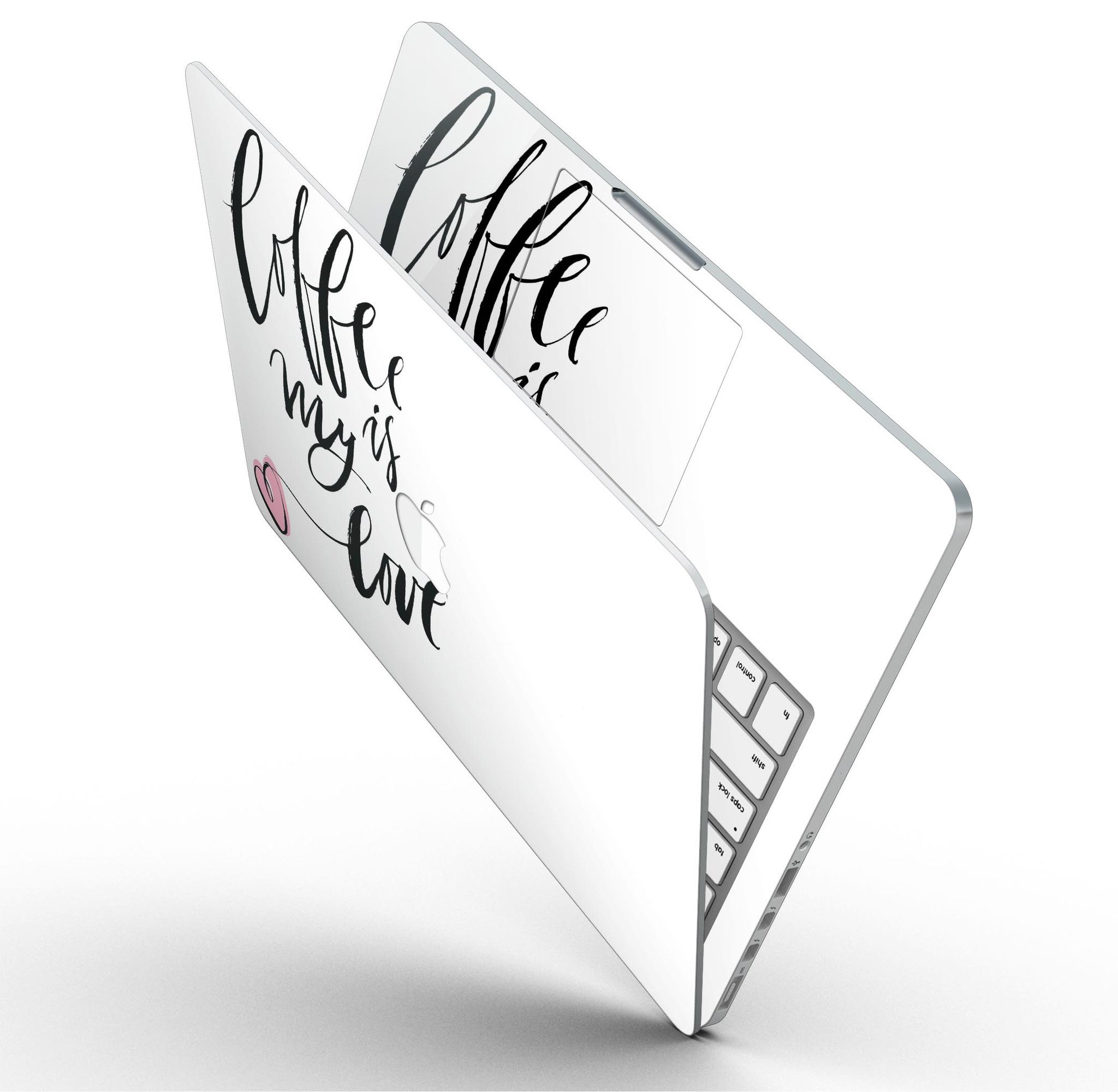 Coffee is My Love MacBook Pro skin featuring a stylish design, made from premium vinyl for durability and protection.