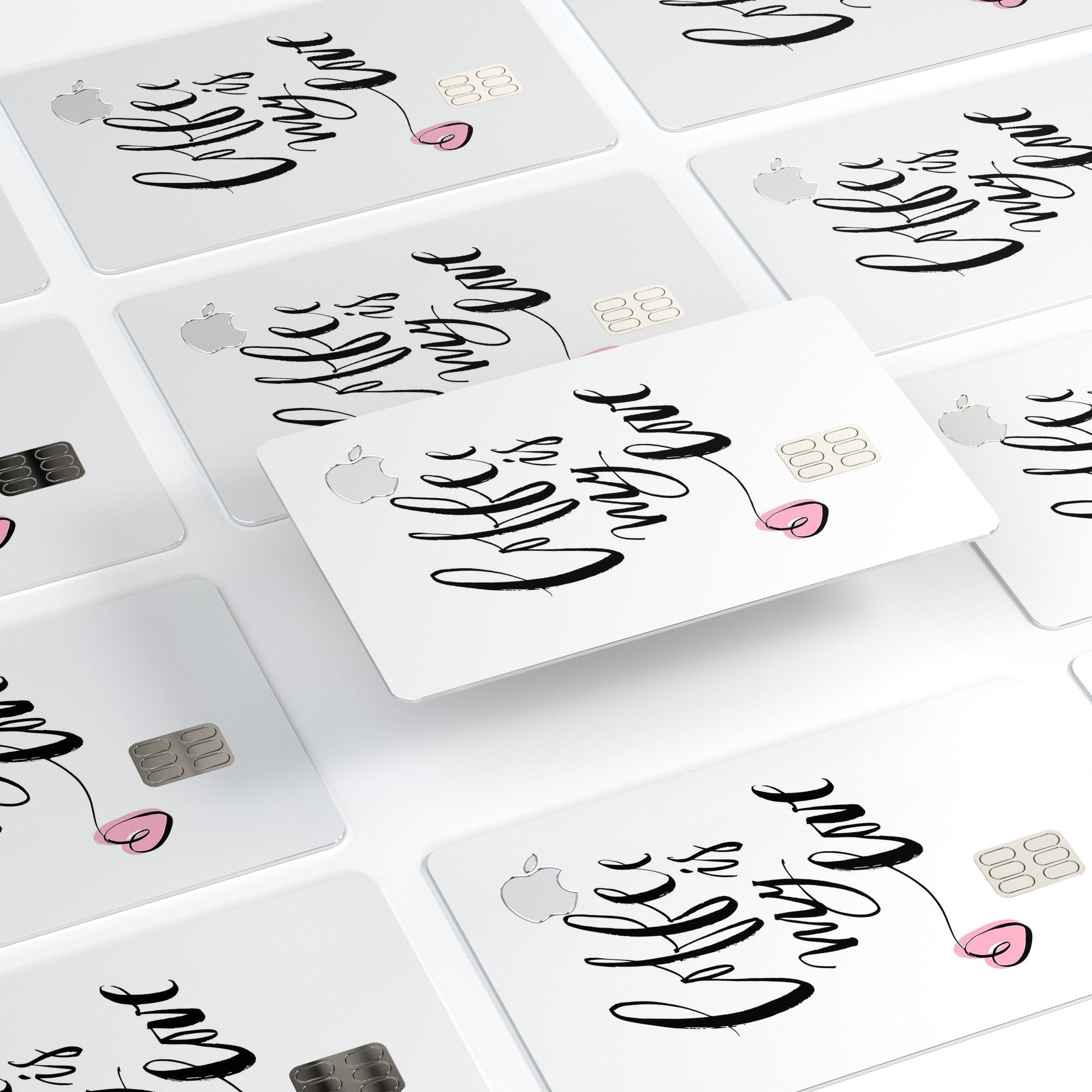 Coffee is My Love Premium Protective Decal Skin-Kit for Apple Card, showcasing a stylish design and high-quality vinyl material.