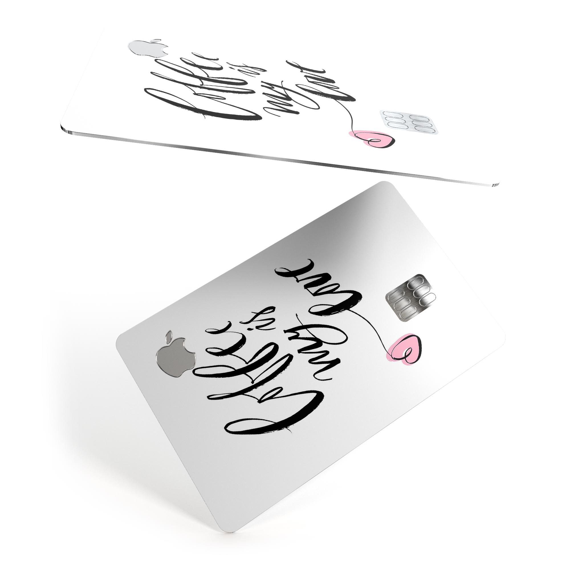 Coffee is My Love Premium Protective Decal Skin-Kit for Apple Card, showcasing a stylish design and high-quality vinyl material.