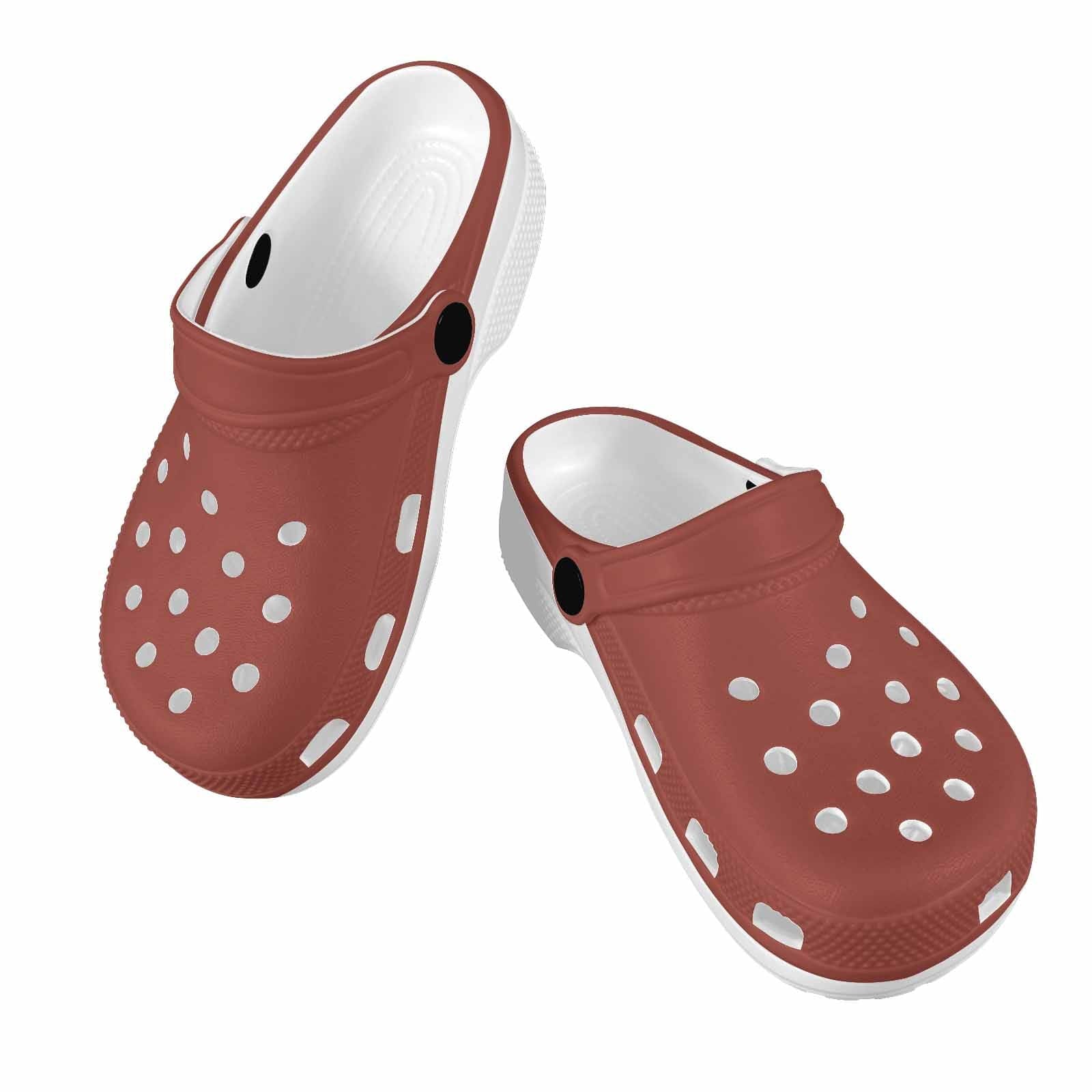 Cognac Red Clogs for Youth featuring a lightweight design, slip-on style, and breathable material, perfect for active kids.
