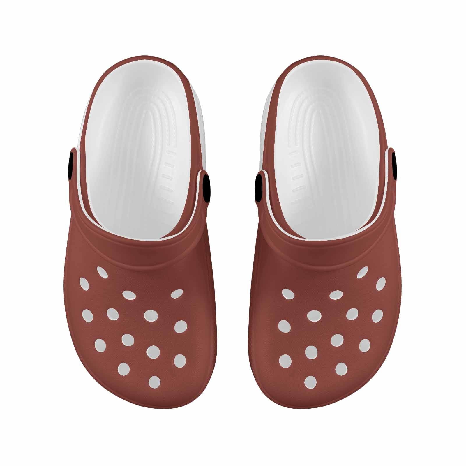 Cognac Red Clogs for Youth featuring a lightweight design, slip-on style, and breathable material, perfect for active kids.