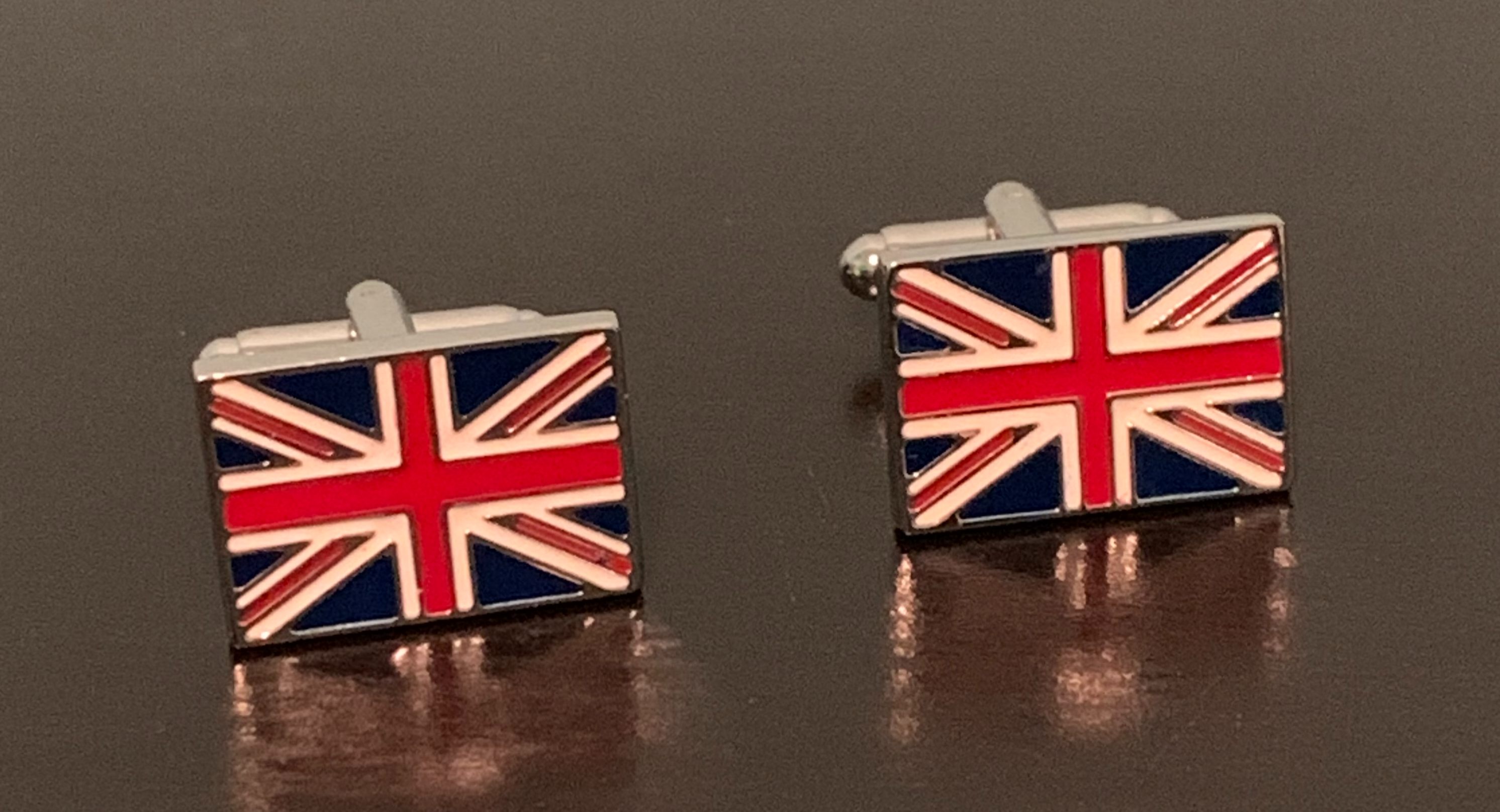 Stylish Cool Britannia Cufflinks featuring the Union Jack design, perfect for formal occasions.