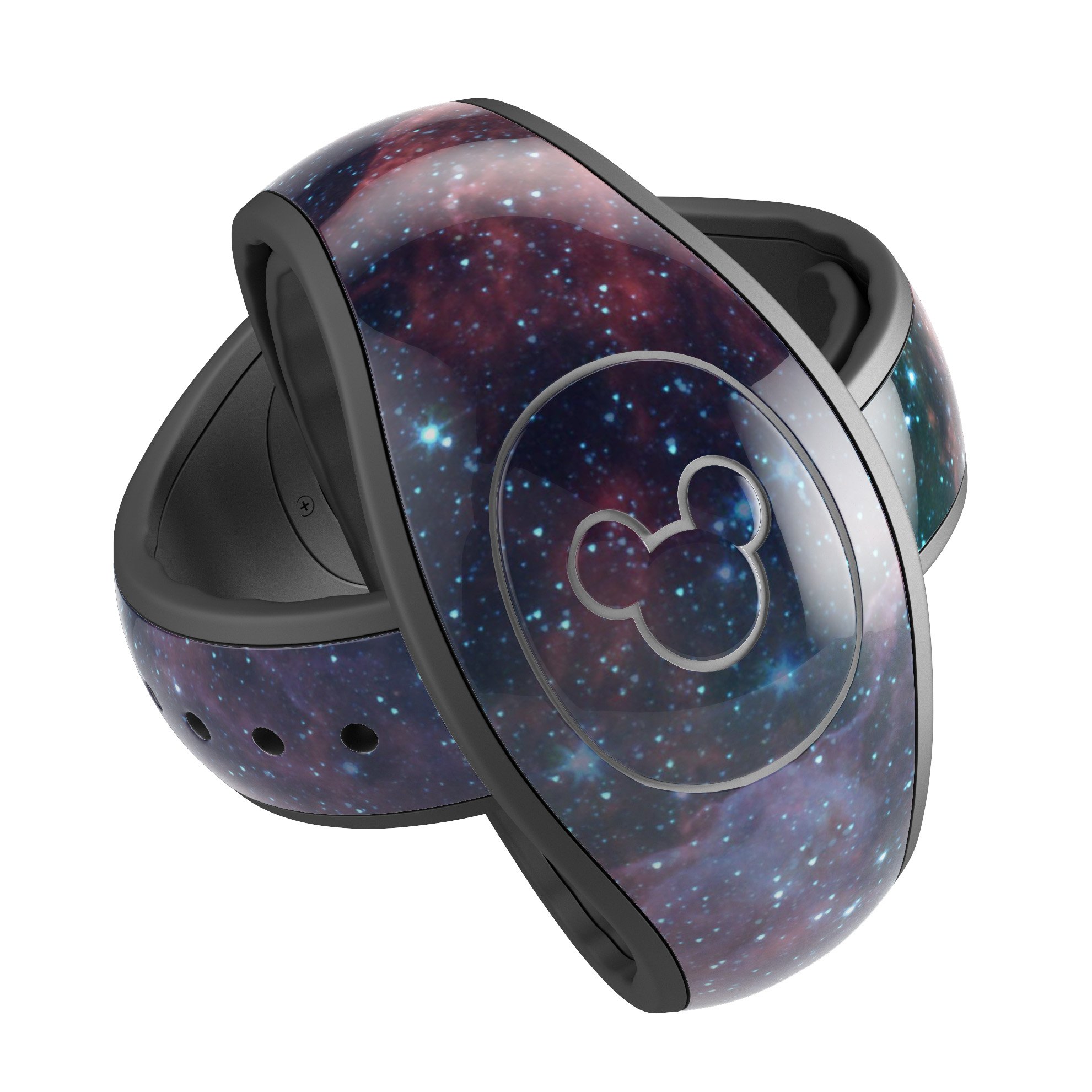 Colorful Deep Space Nebula decal skin wrap kit for Disney Magic Band, showcasing vibrant cosmic design and high-quality finish.
