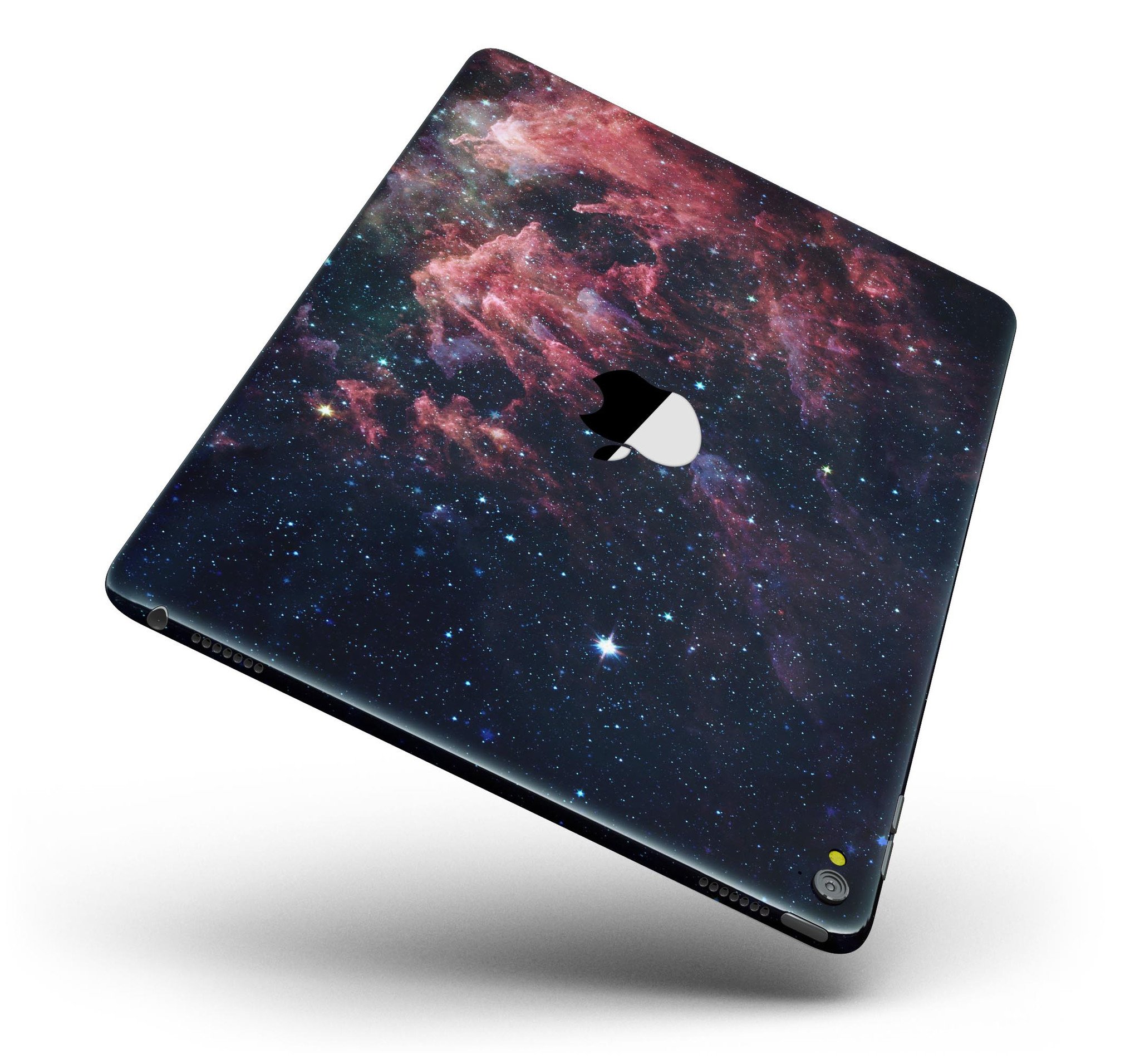 Colorful deep space nebula full body skin for iPad Pro, showcasing vibrant cosmic design and premium vinyl material.