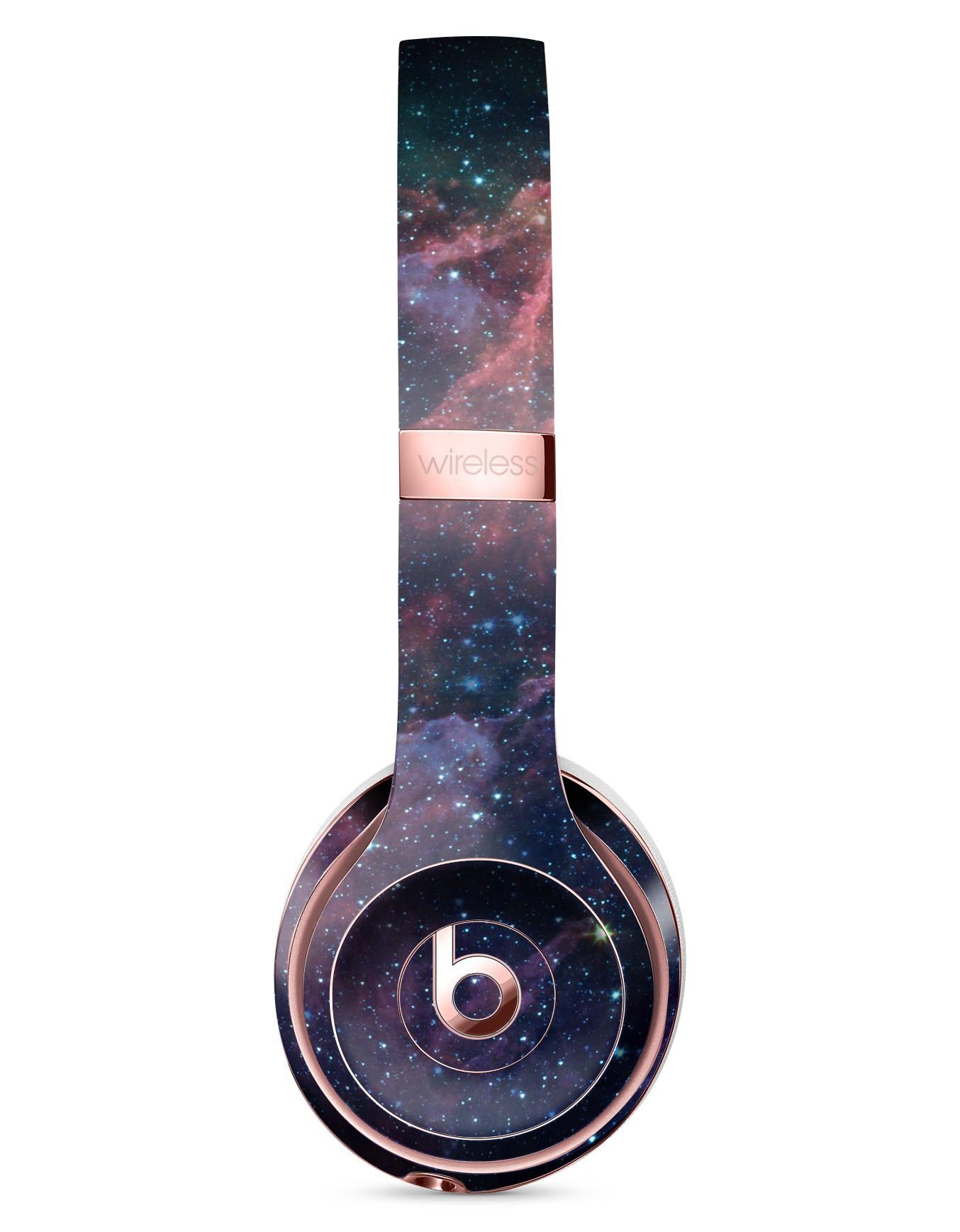 Colorful deep space nebula skin kit for Beats by Dre Solo 3 Wireless Headphones, showcasing vibrant cosmic design.