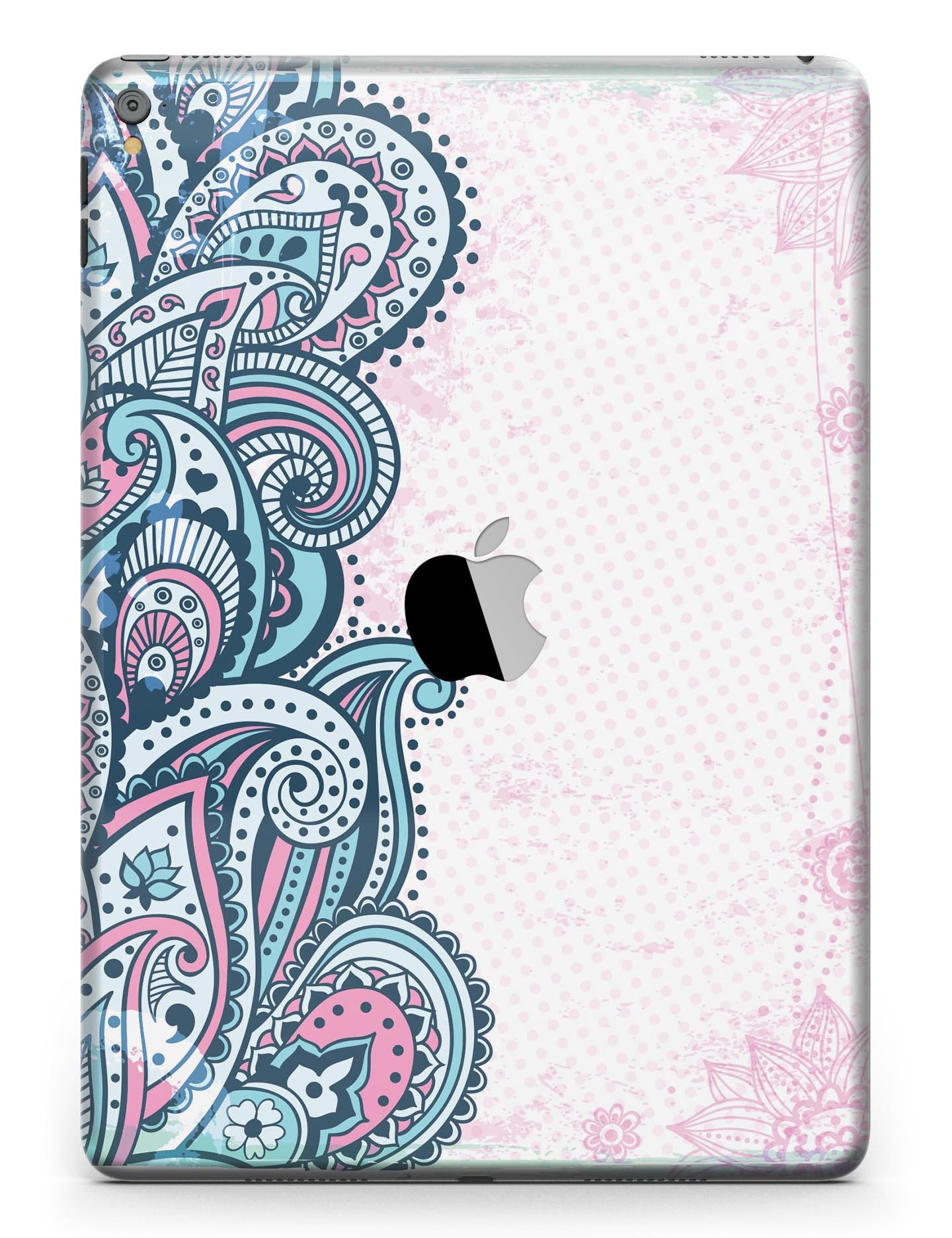 Colorful Ethnic Sprouts Full Body Skin for iPad Pro, showcasing vibrant ethnic patterns and premium vinyl material.