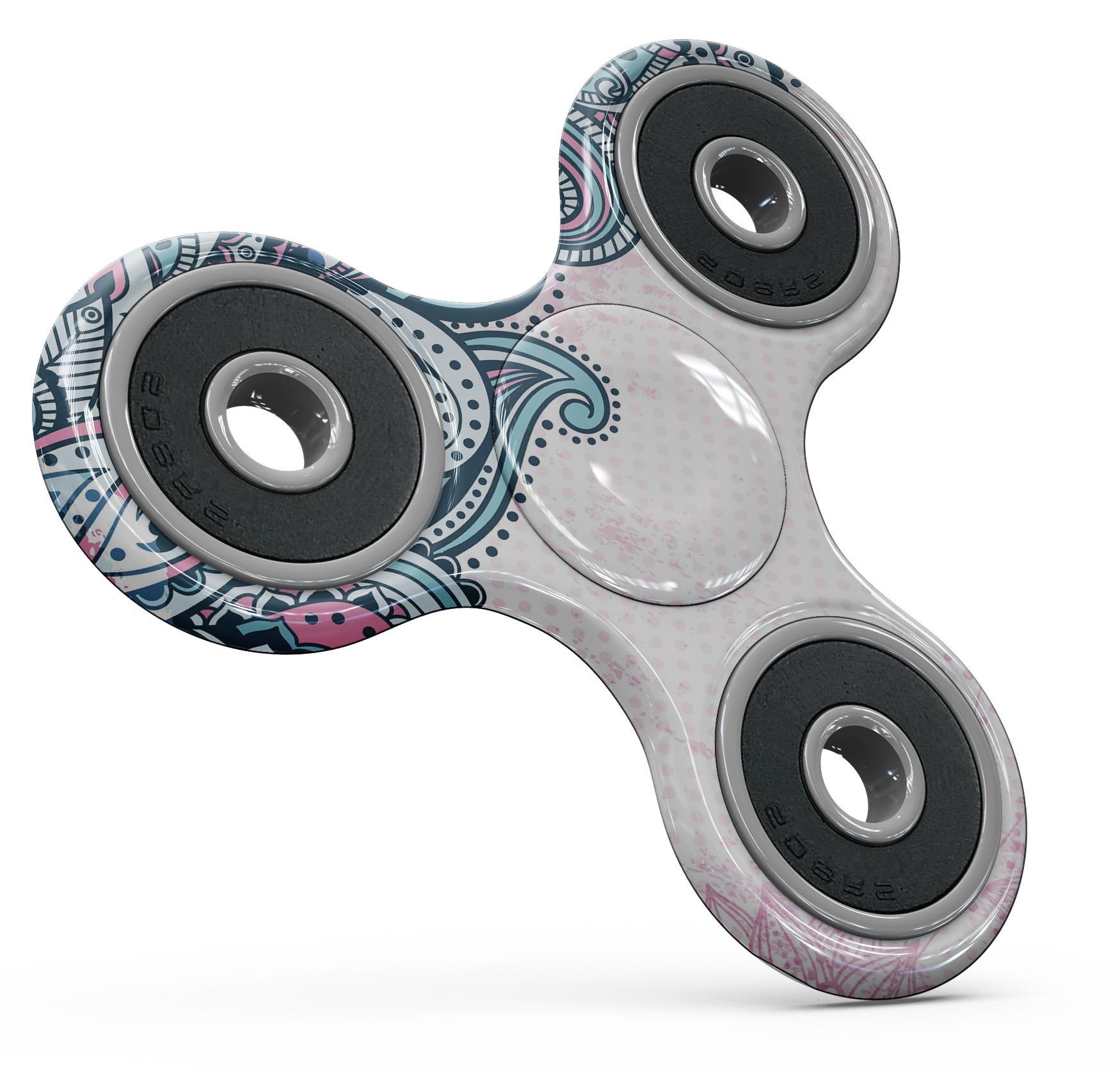 Colorful Ethnic Sprouts Full-Body Fidget Spinner Skin-Kit showcasing vibrant ethnic patterns on a vinyl surface.