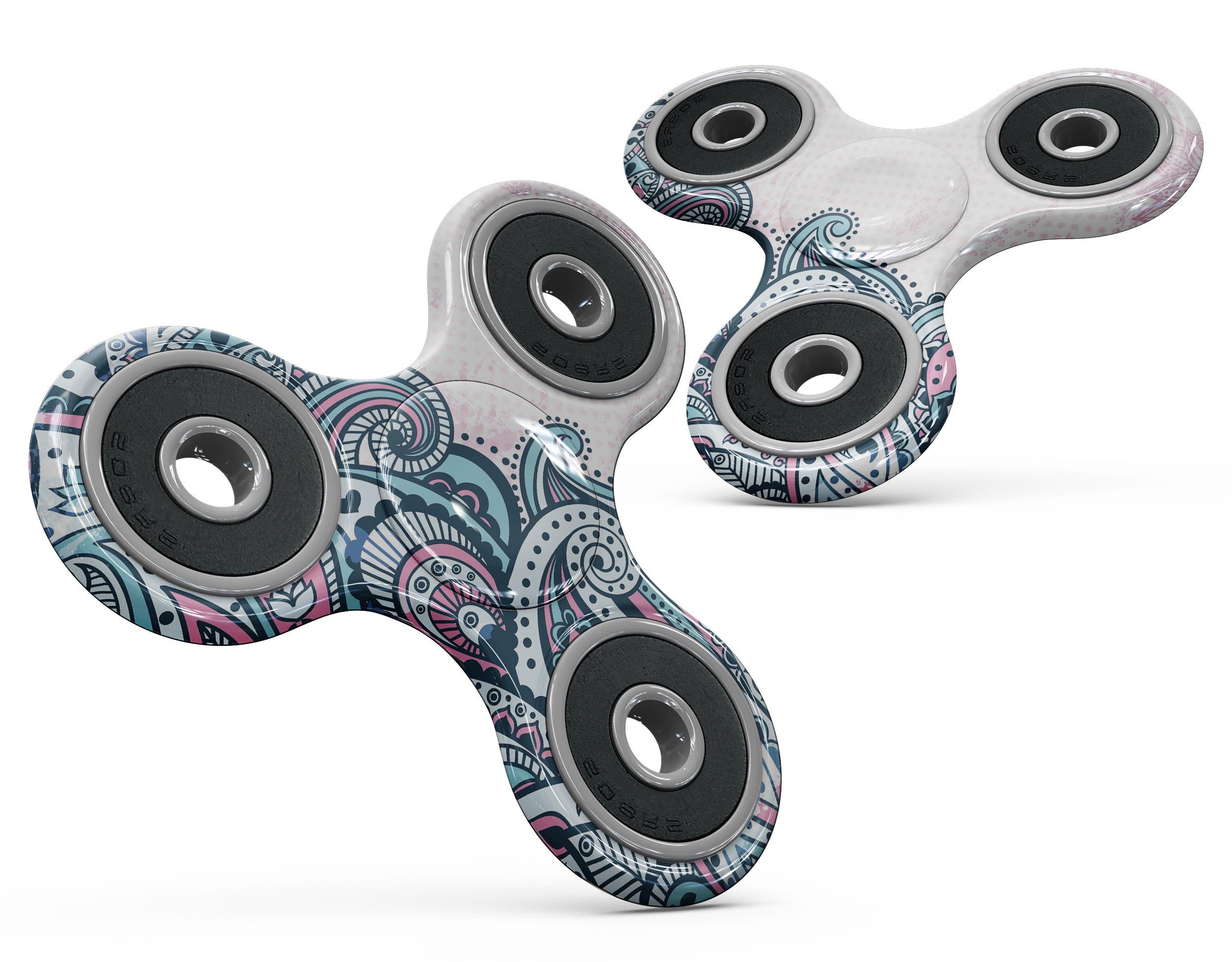 Colorful Ethnic Sprouts Full-Body Fidget Spinner Skin-Kit showcasing vibrant ethnic patterns on a vinyl surface.