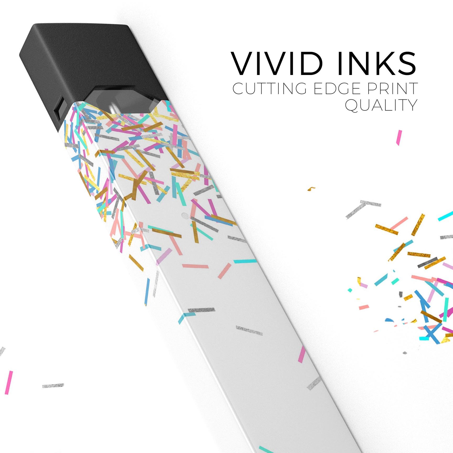 Colorful Falling Candy Sticks skin-wrap for JUUL vaping device, showcasing vibrant colors and a sleek design.