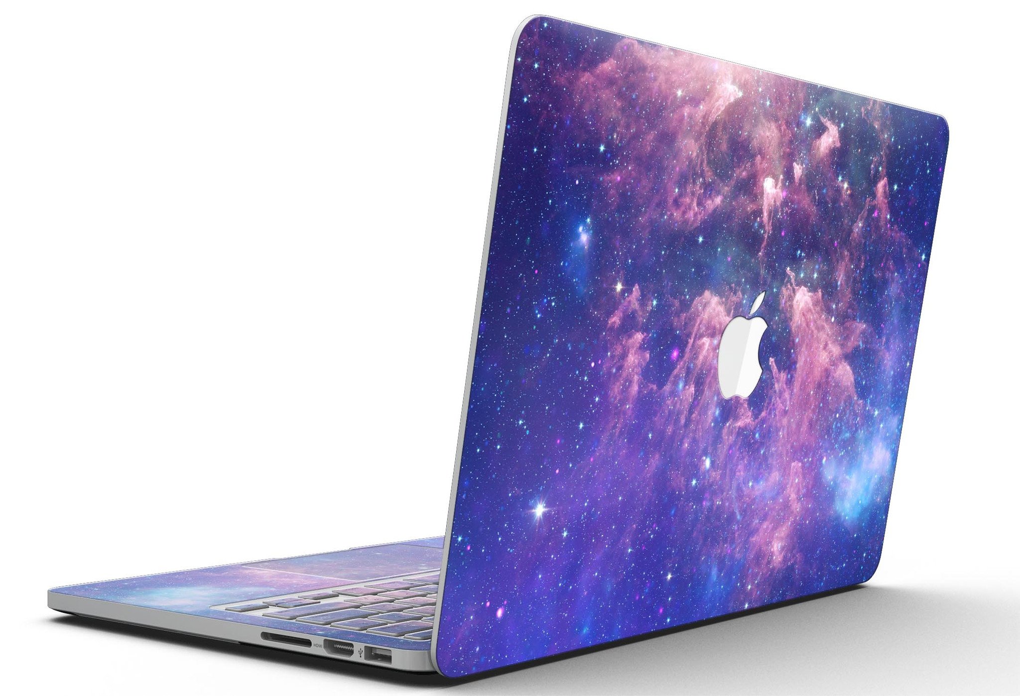 Colorful nebula skin for MacBook Pro with Retina Display, showcasing vibrant colors and a sleek design.