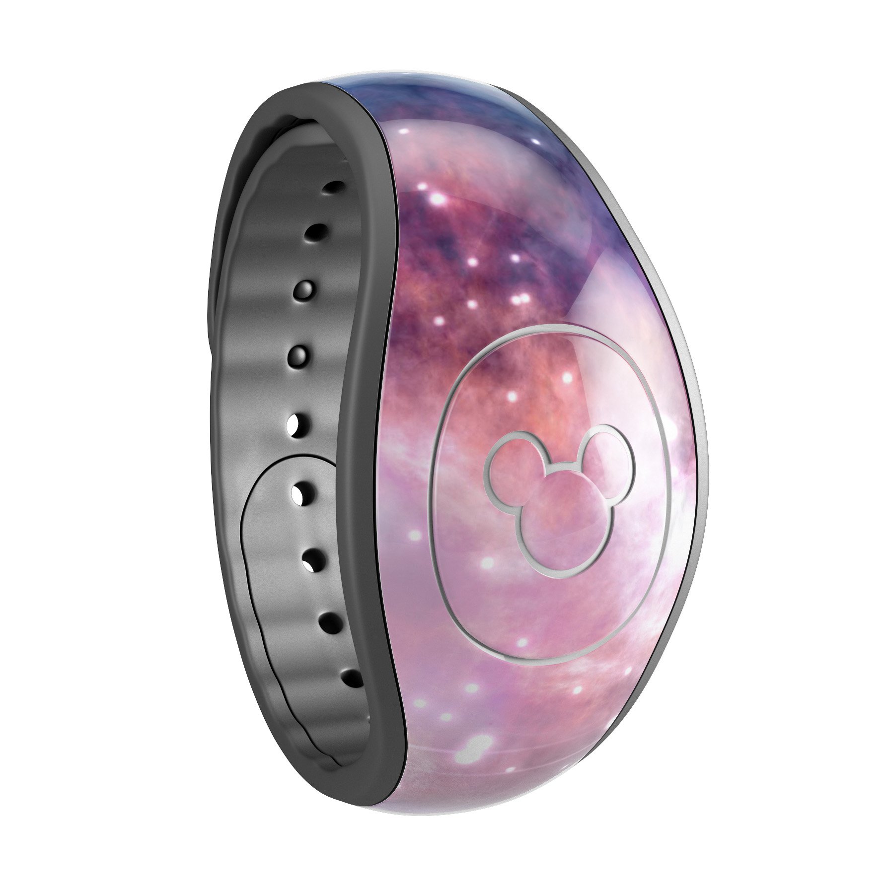 Colorful Neon Space Nebula decal skin wrap kit for Disney Magic Band, showcasing vibrant colors and intricate design.