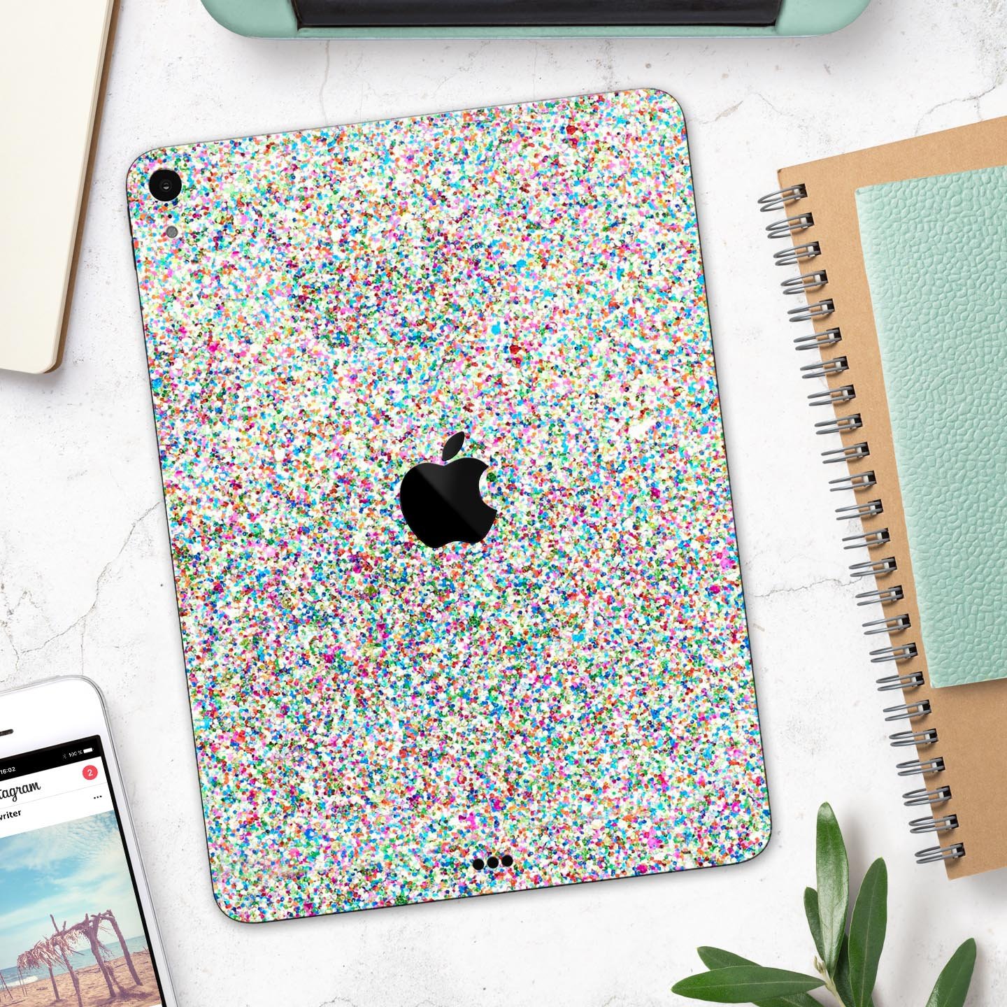 Colorful Small Sprinkles skin decal for Apple iPad Pro, showcasing vibrant colors and a sleek design.
