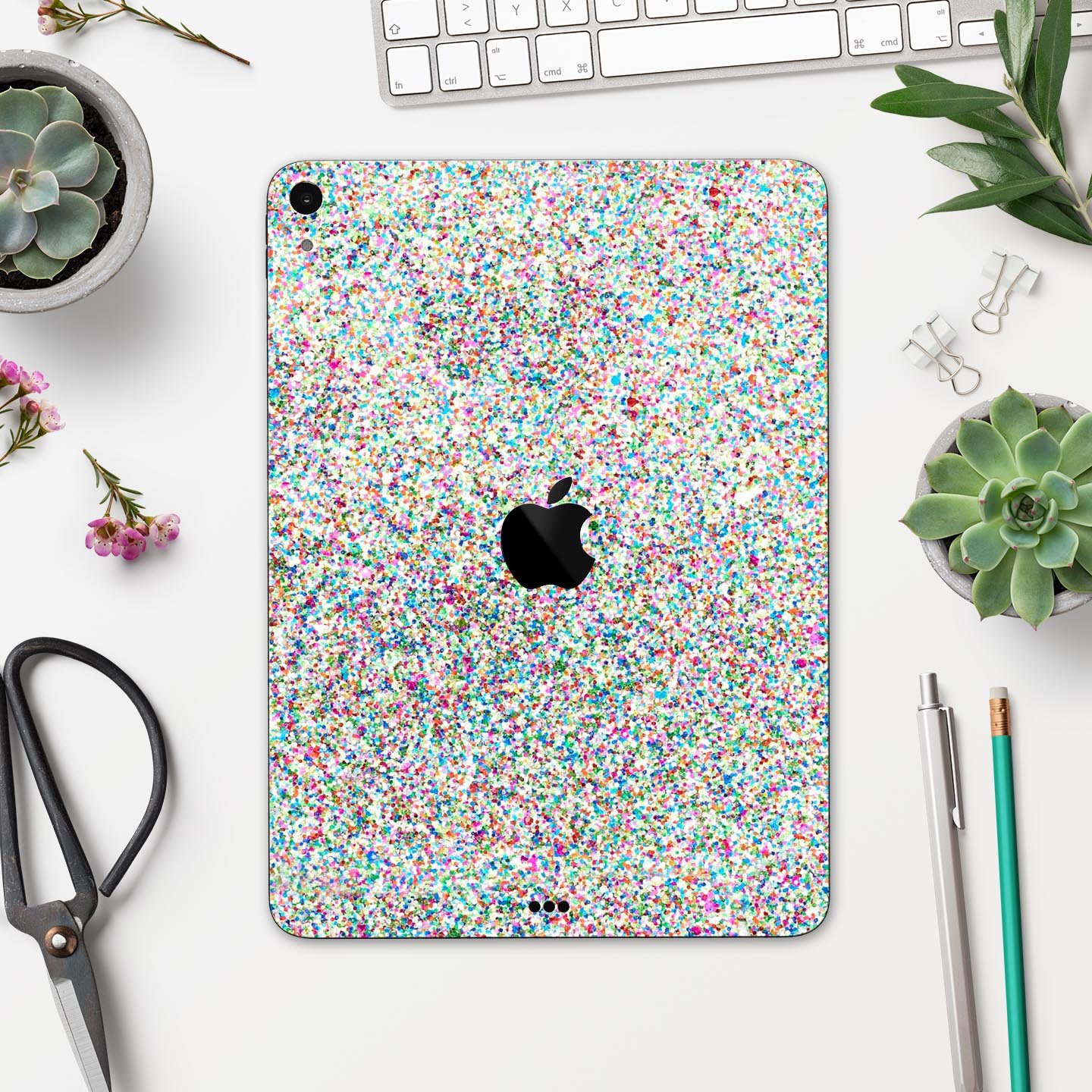 Colorful Small Sprinkles skin decal for Apple iPad Pro, showcasing vibrant colors and a sleek design.