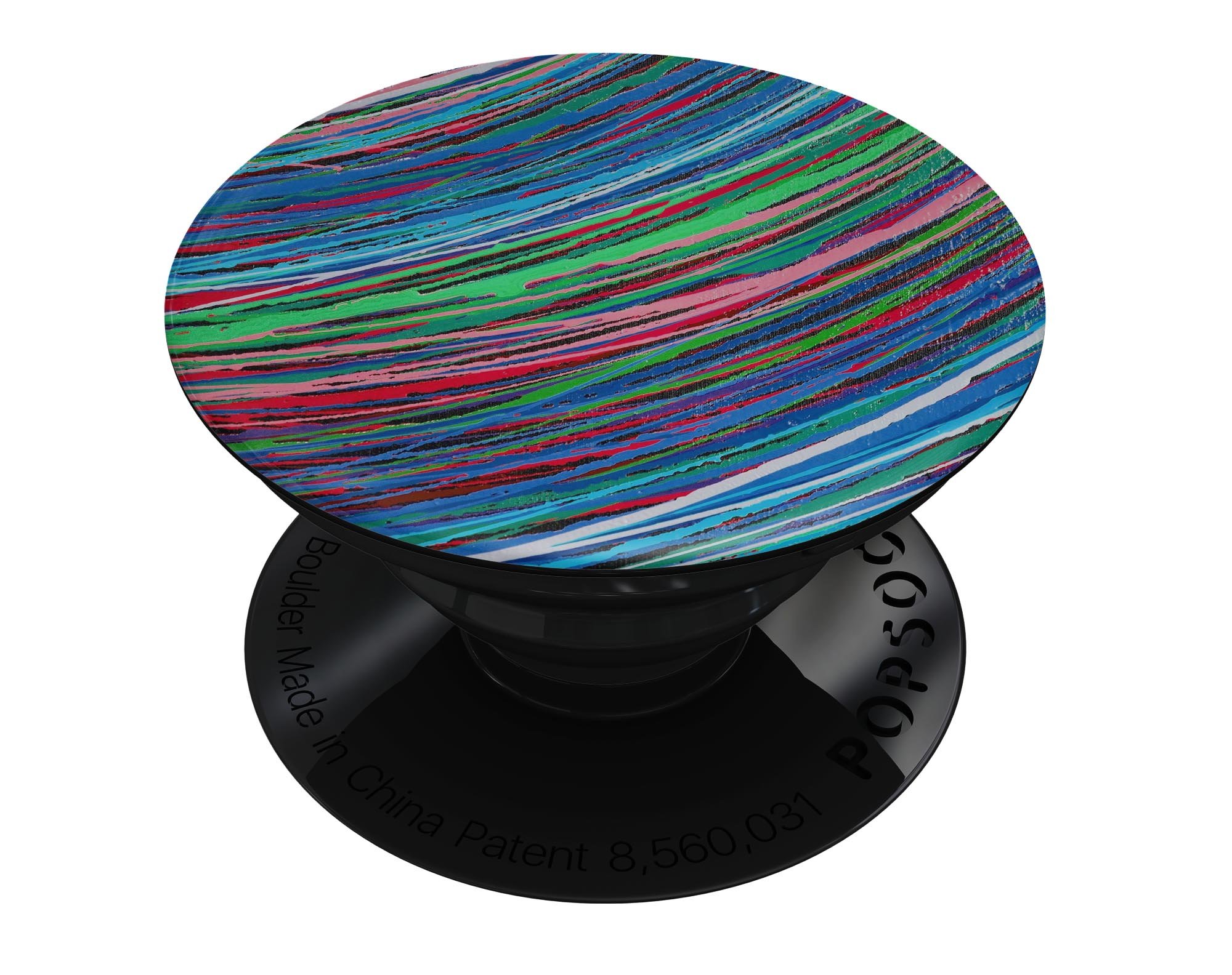 Colorful Strokes Skin Kit for PopSockets featuring vibrant designs and premium vinyl material for smartphone customization.