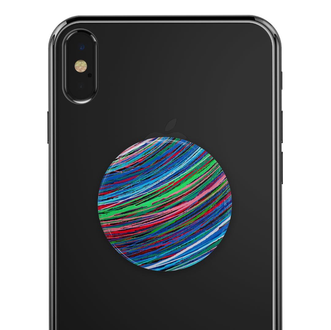 Colorful Strokes Skin Kit for PopSockets featuring vibrant designs and premium vinyl material for smartphone customization.