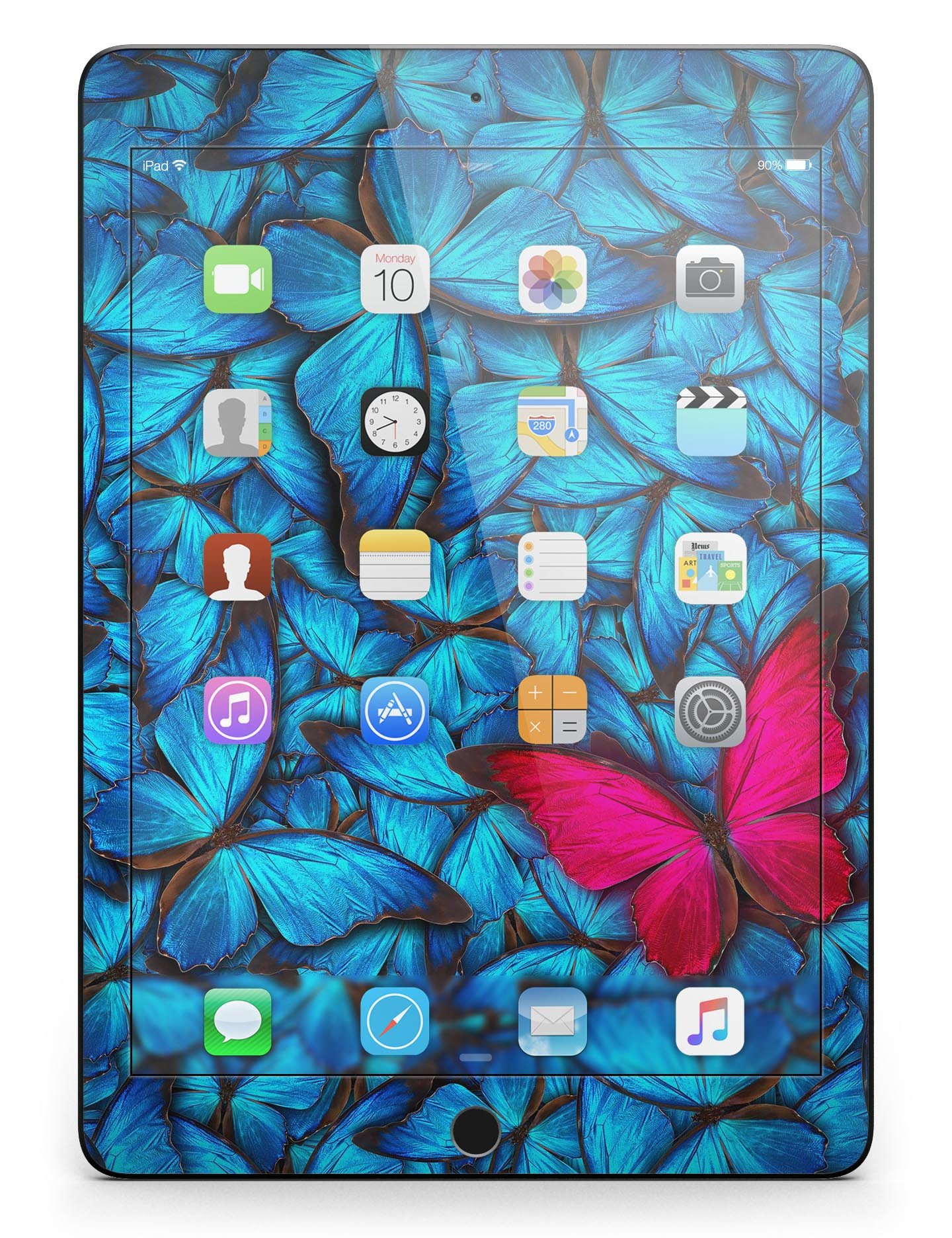 Contrasting Butterfly Full Body Skin for iPad Pro, showcasing vibrant colors and a sleek design, available in glossy and matte finishes.