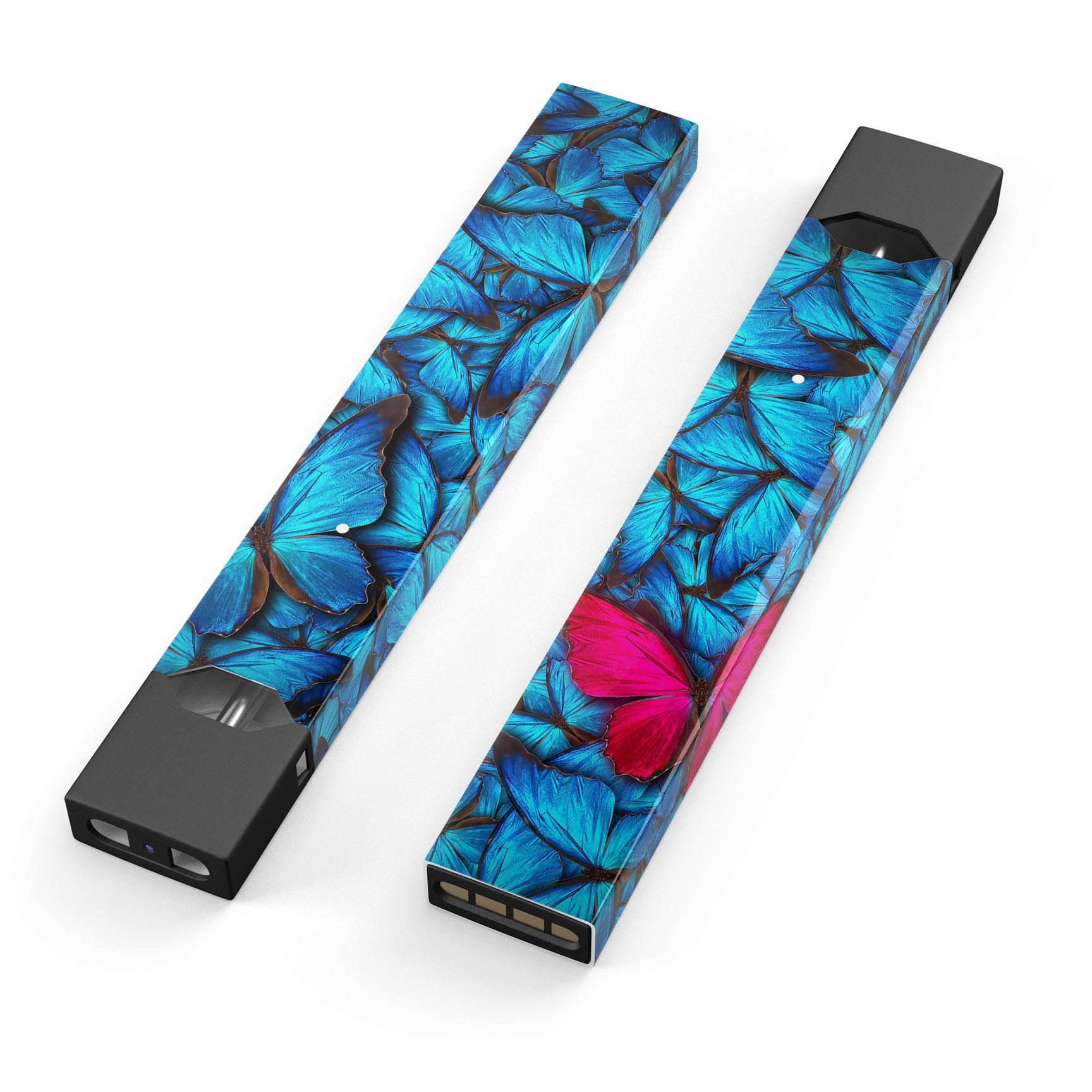 Contrasting Butterfly skin-wrap sticker for JUUL device, showcasing vibrant design and protective features.