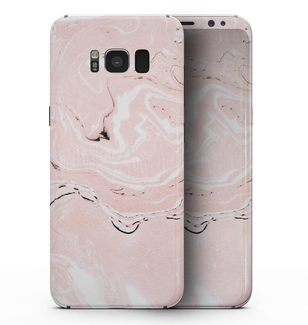 Coral 19 Textured Marble skin for Samsung Galaxy S8, showcasing a stylish marble design that enhances device aesthetics.
