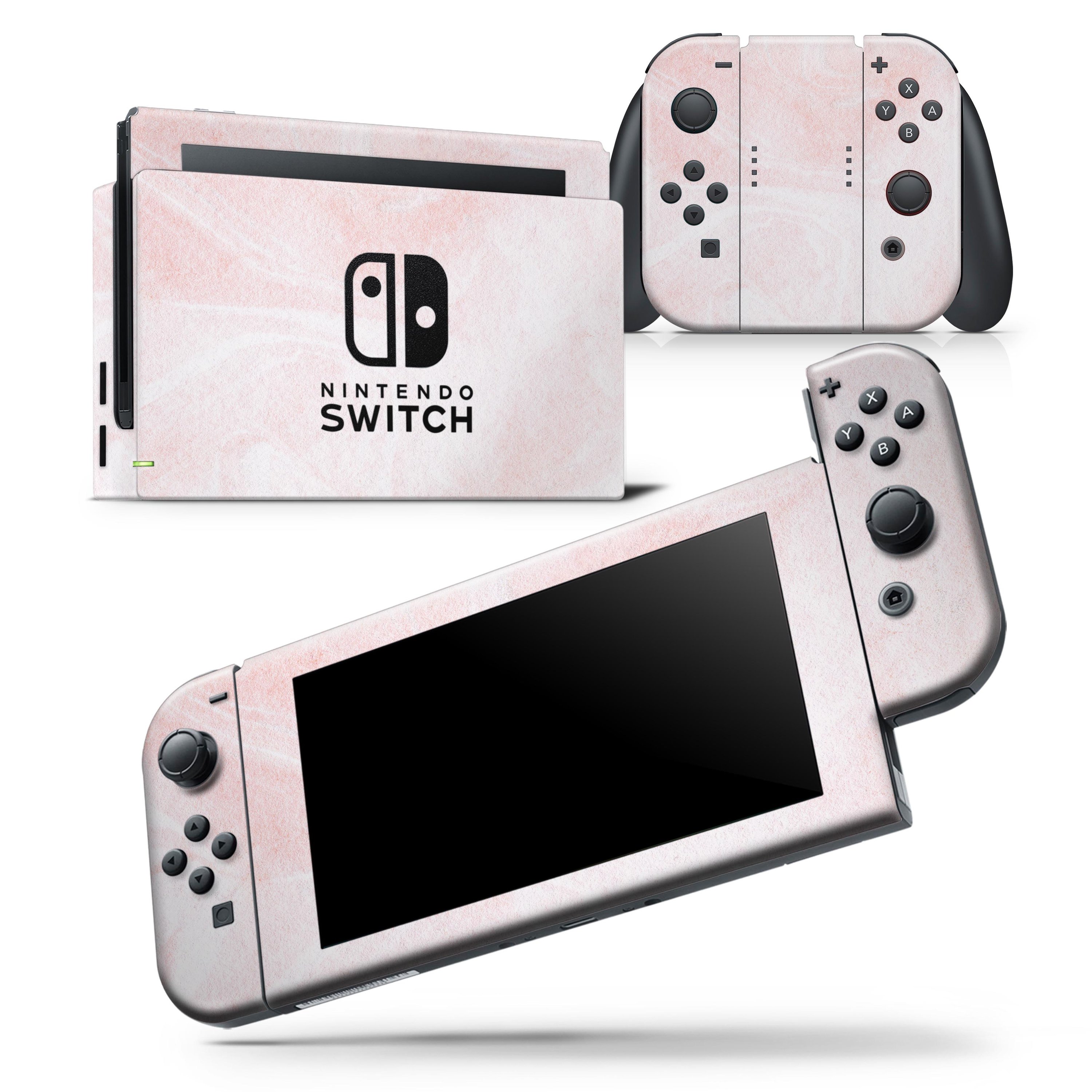 Coral 39 Textured Marble skin wrap decal for Nintendo Switch Lite, showcasing a vibrant marble design that enhances device aesthetics.