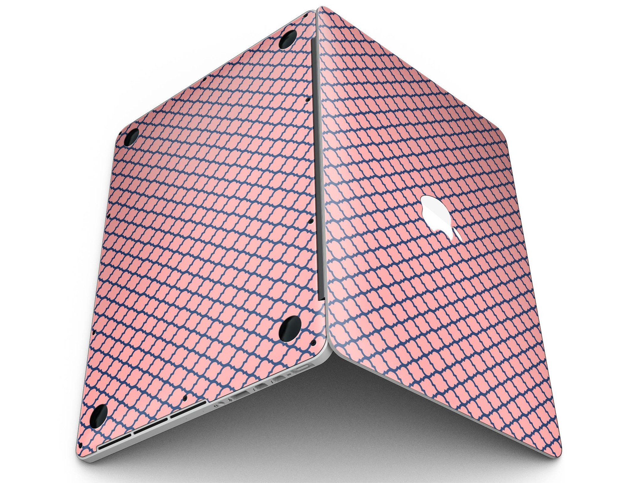 Coral and Moroccan Pattern skin for MacBook Pro with Retina Display, showcasing vibrant colors and intricate design.