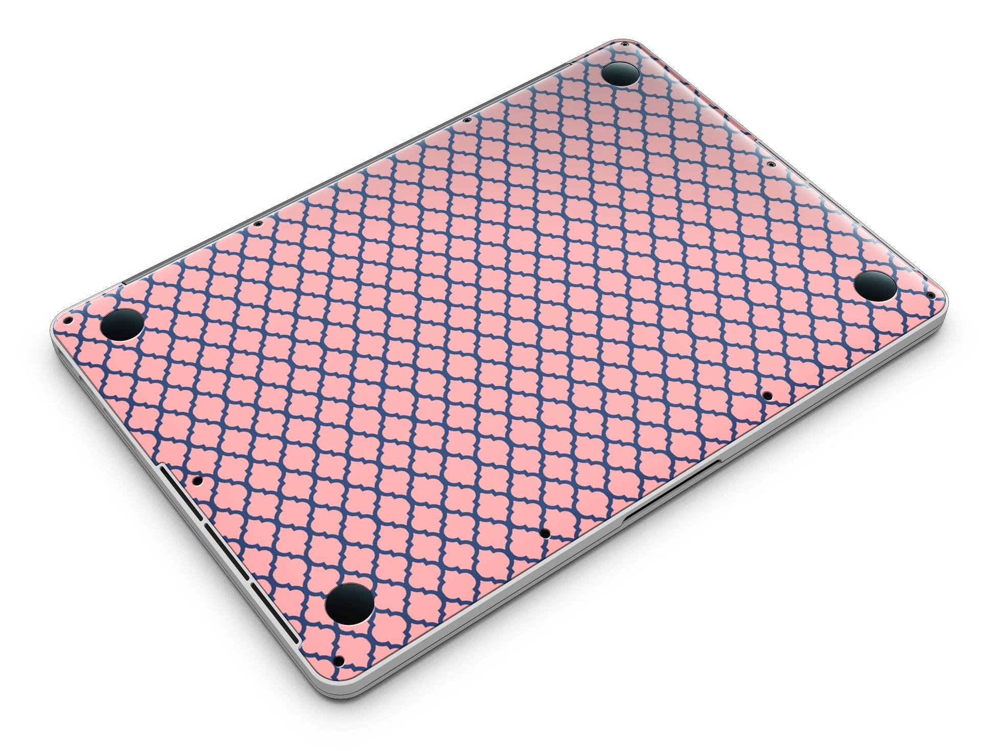 Coral and Moroccan Pattern skin for MacBook Pro with Retina Display, showcasing vibrant colors and intricate design.