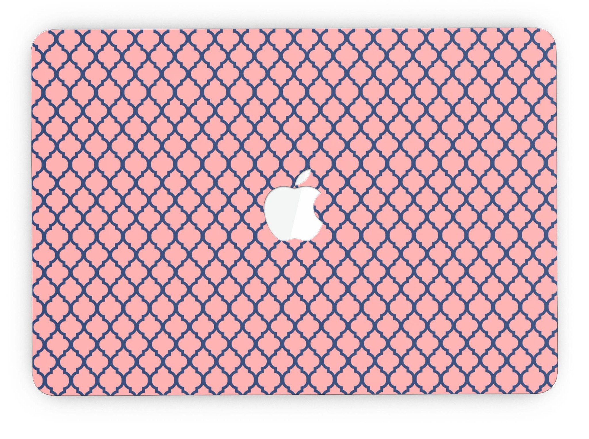 Coral and Moroccan Pattern skin for MacBook Pro with Retina Display, showcasing vibrant colors and intricate design.
