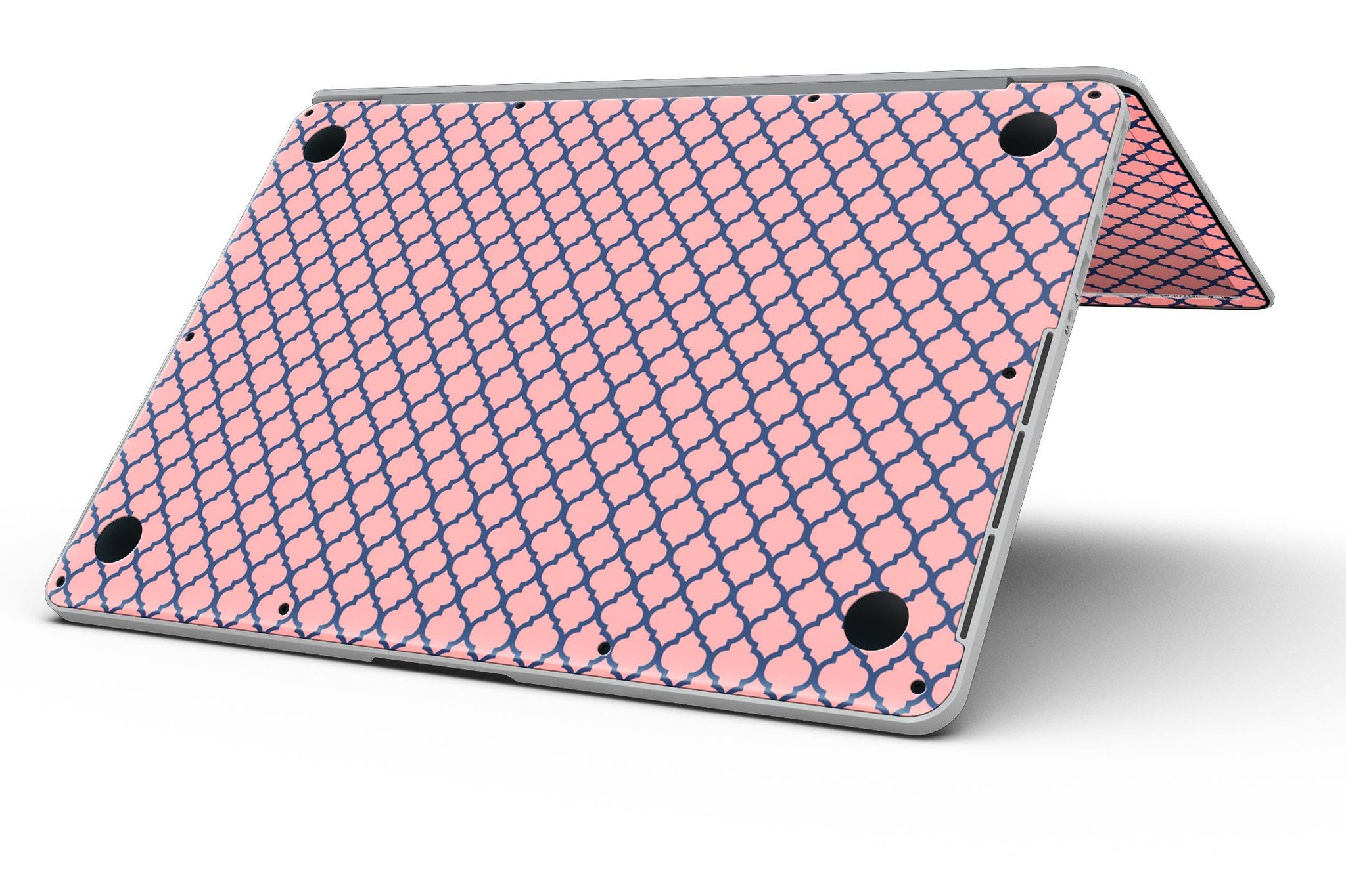 Coral and Moroccan Pattern skin for MacBook Pro with Retina Display, showcasing vibrant colors and intricate design.