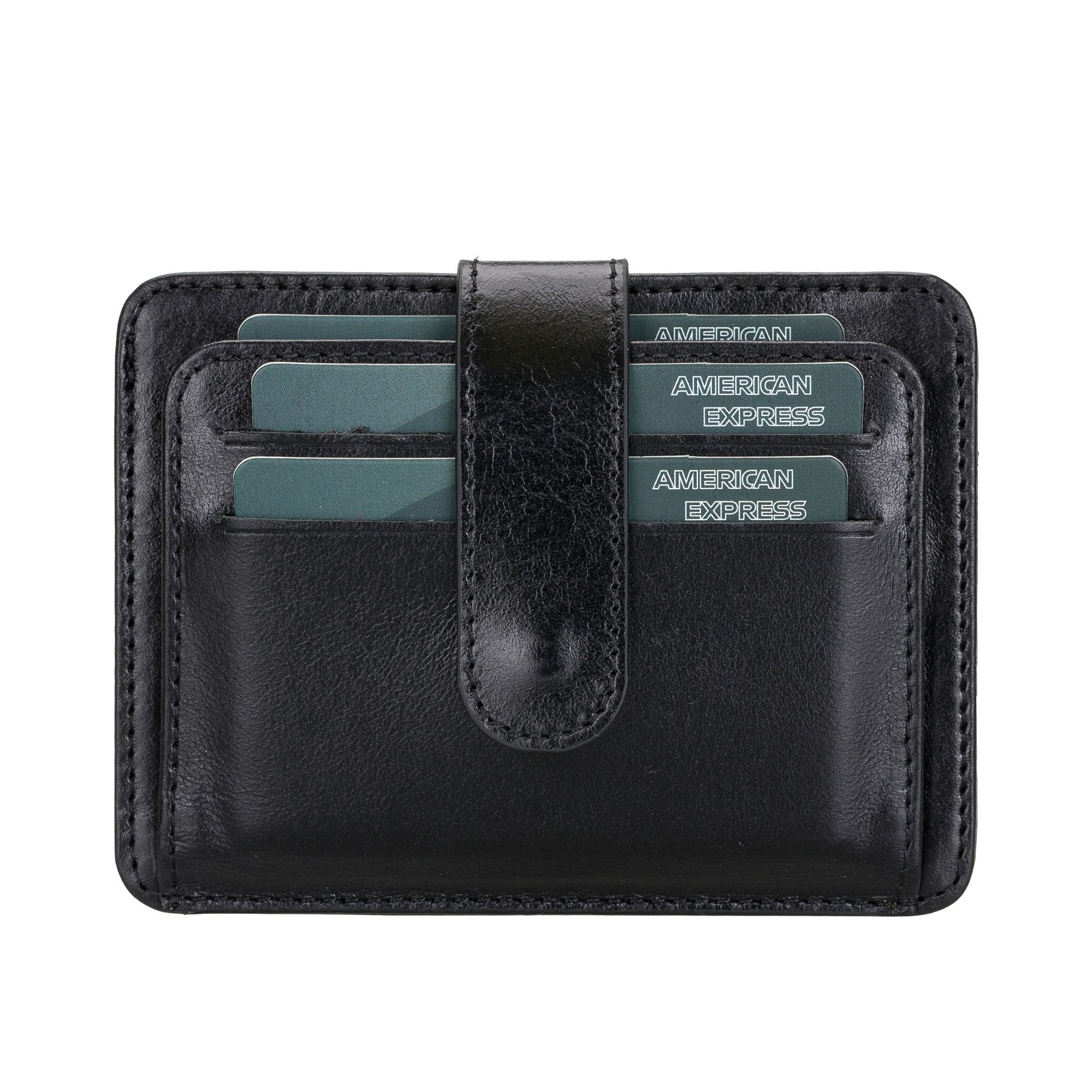 Cortez Handcrafted Leather Slim Wallet showcasing its elegant design and multiple card slots.