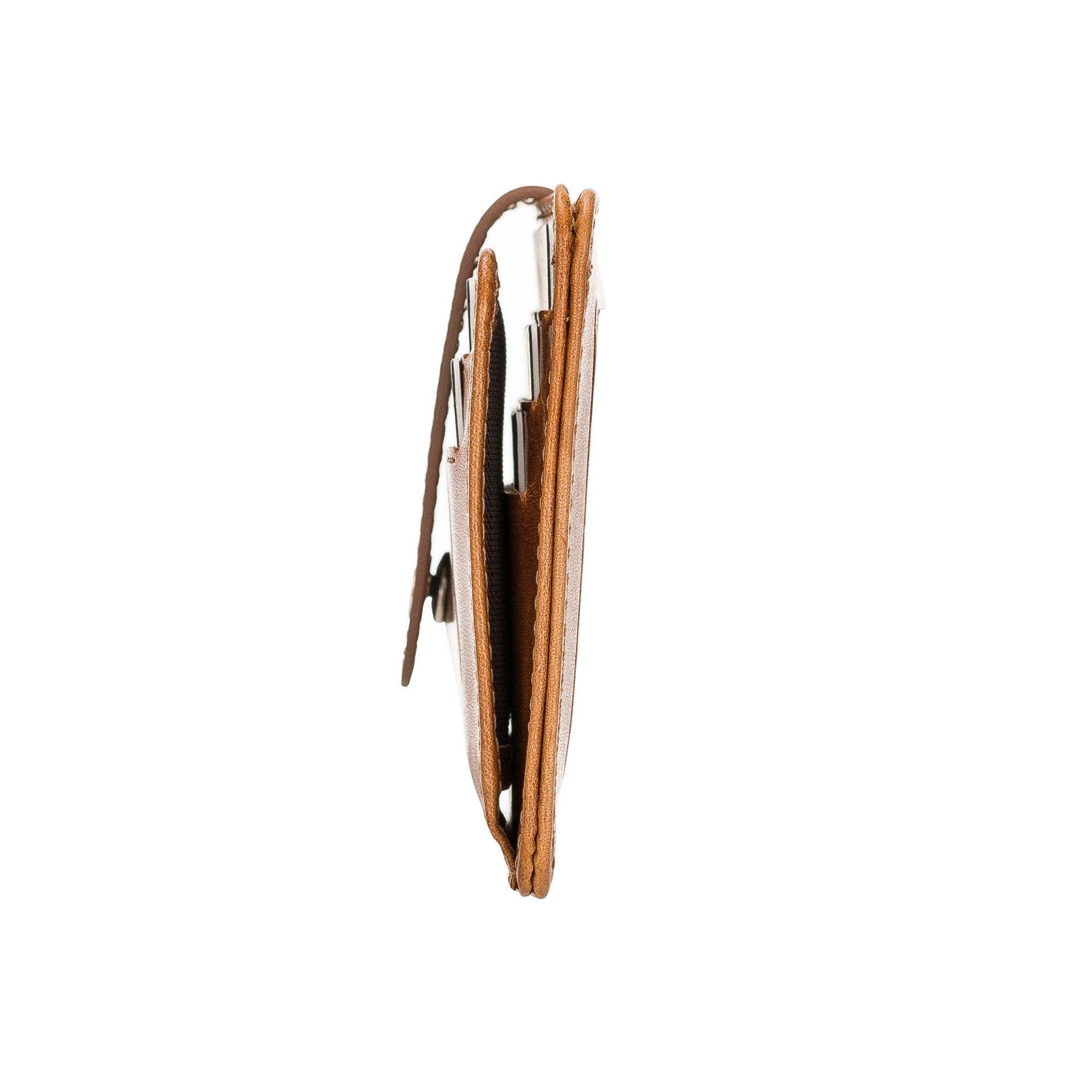 Cortez Handcrafted Leather Slim Wallet showcasing its elegant design and multiple card slots.