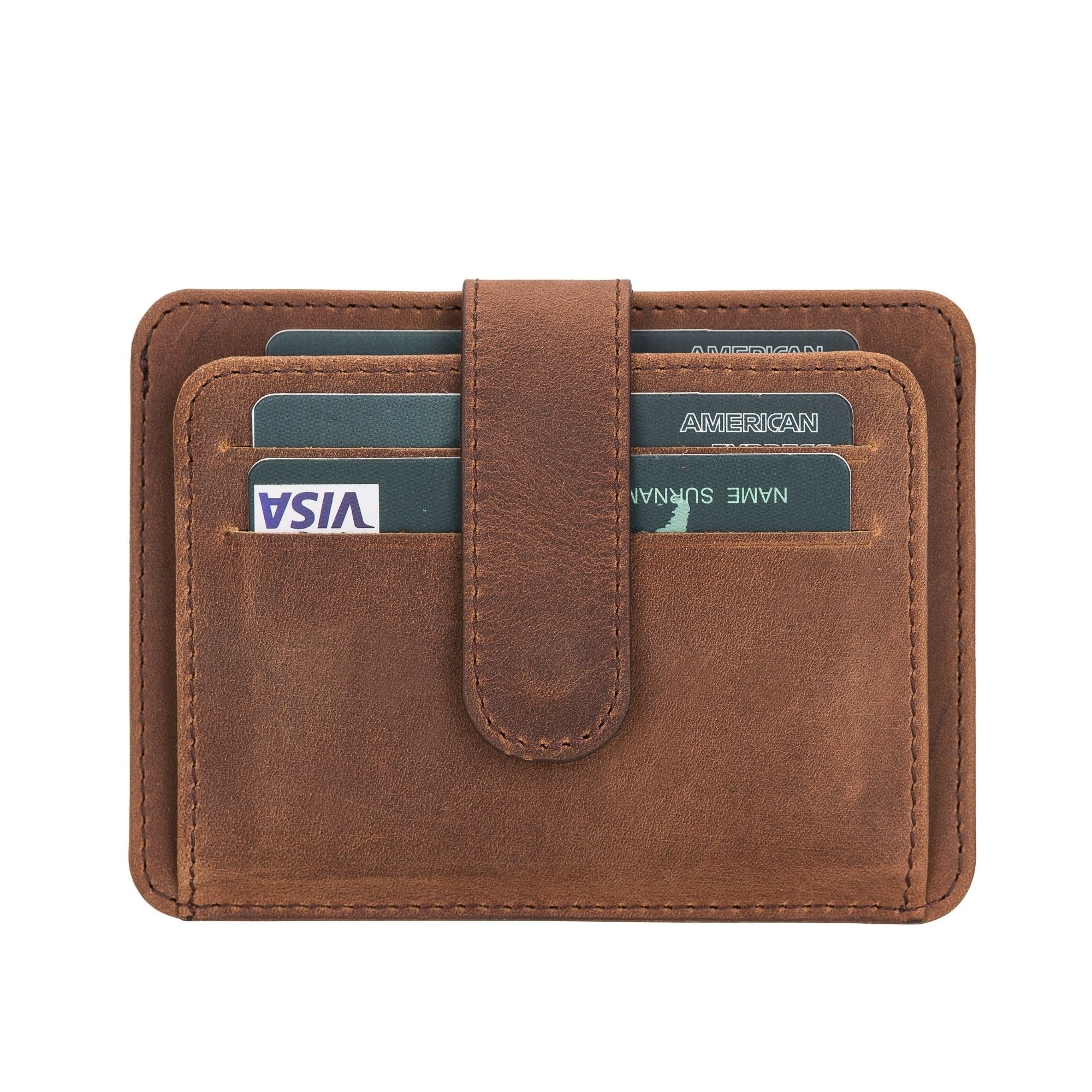 Cortez Handcrafted Leather Slim Wallet showcasing its elegant design and multiple card slots.
