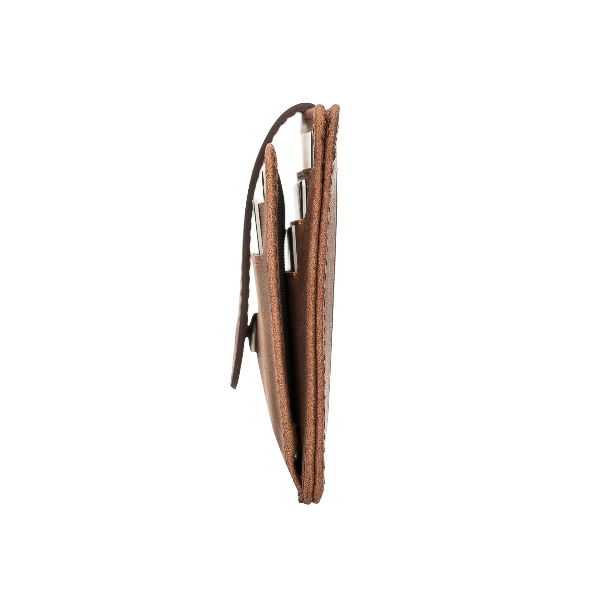 Cortez Handcrafted Leather Slim Wallet showcasing its elegant design and multiple card slots.