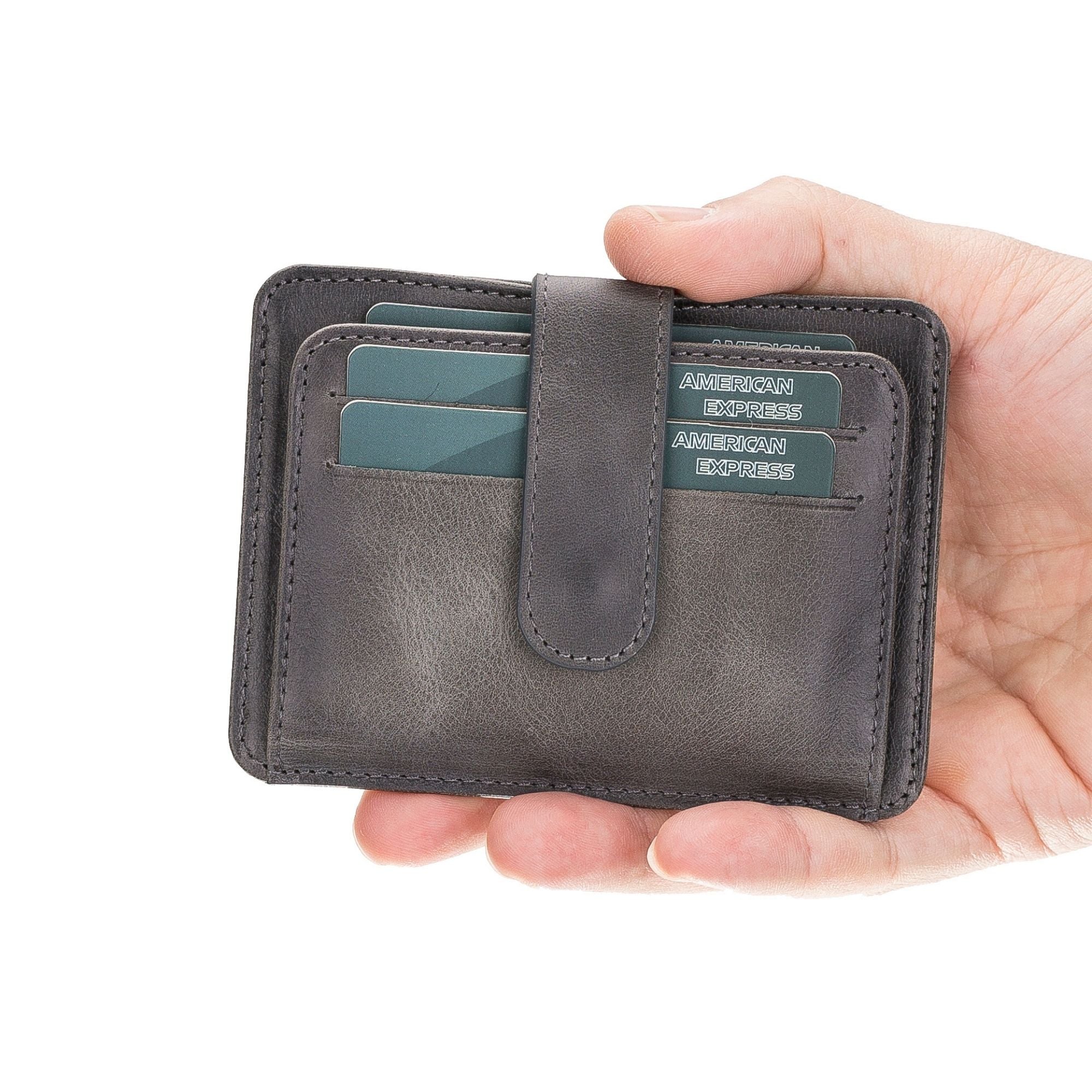 Cortez Handcrafted Leather Slim Wallet showcasing its elegant design and multiple card slots.