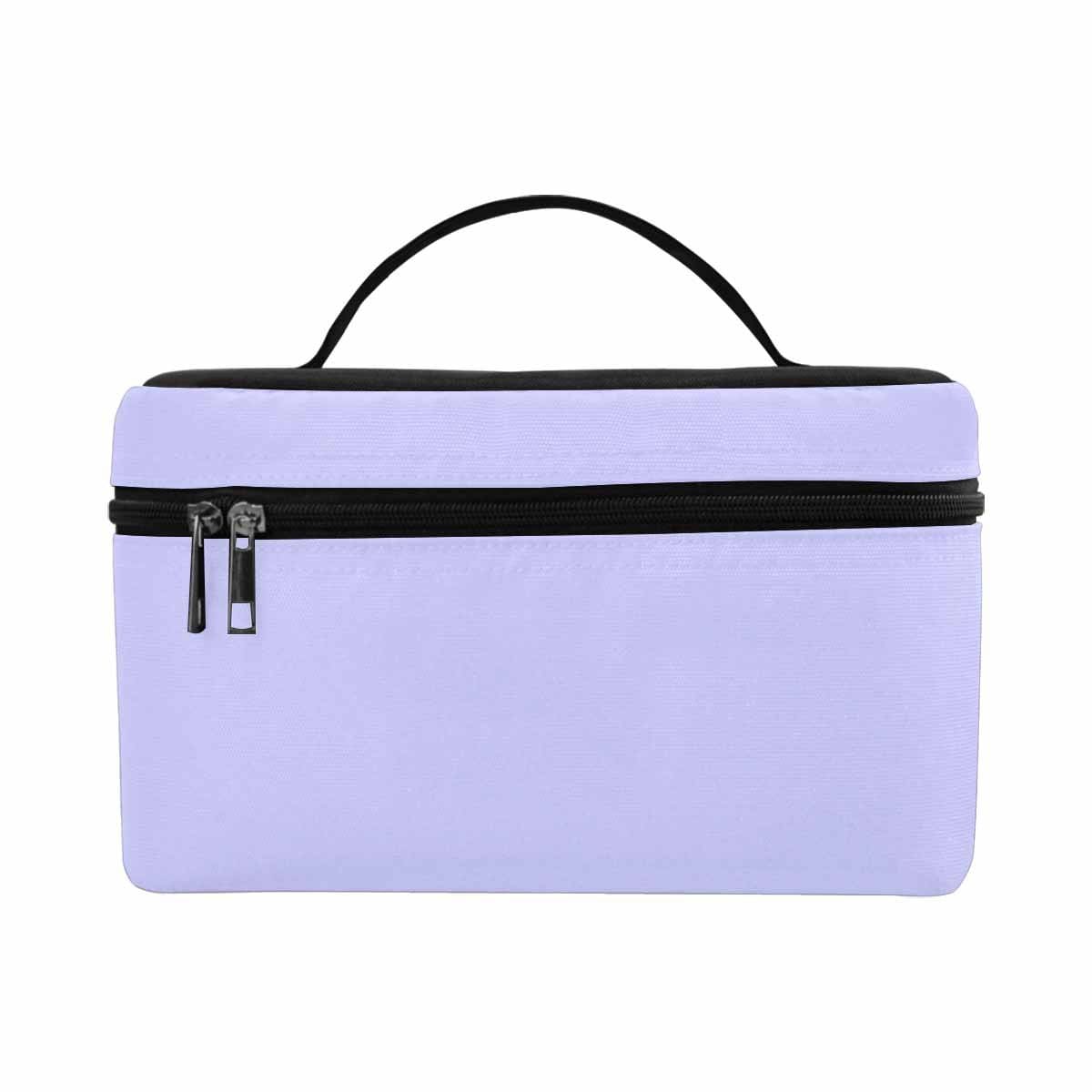 Periwinkle Purple Cosmetic Bag with multiple compartments and secure zipper closure, ideal for organizing beauty essentials.