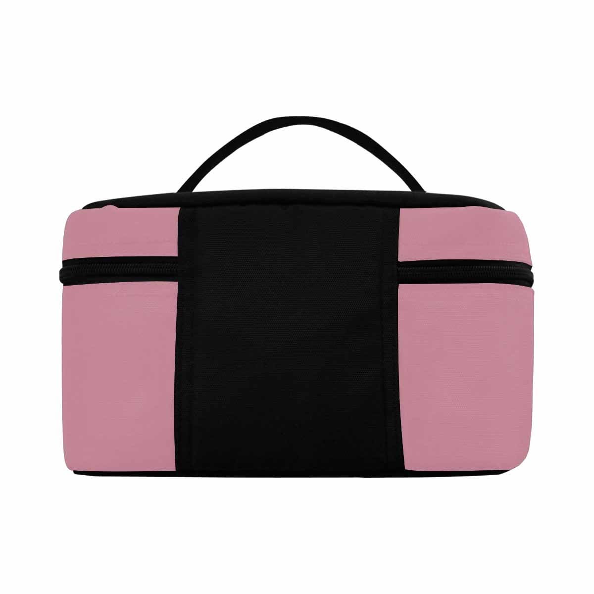 Puce Red Cosmetic Bag with multiple compartments and secure zipper closure, perfect for organizing beauty essentials.