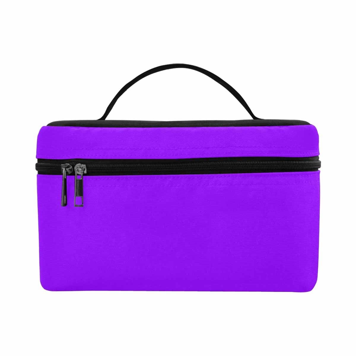 Violet travel case cosmetic bag with multiple compartments and zipper closure, perfect for organizing beauty essentials.
